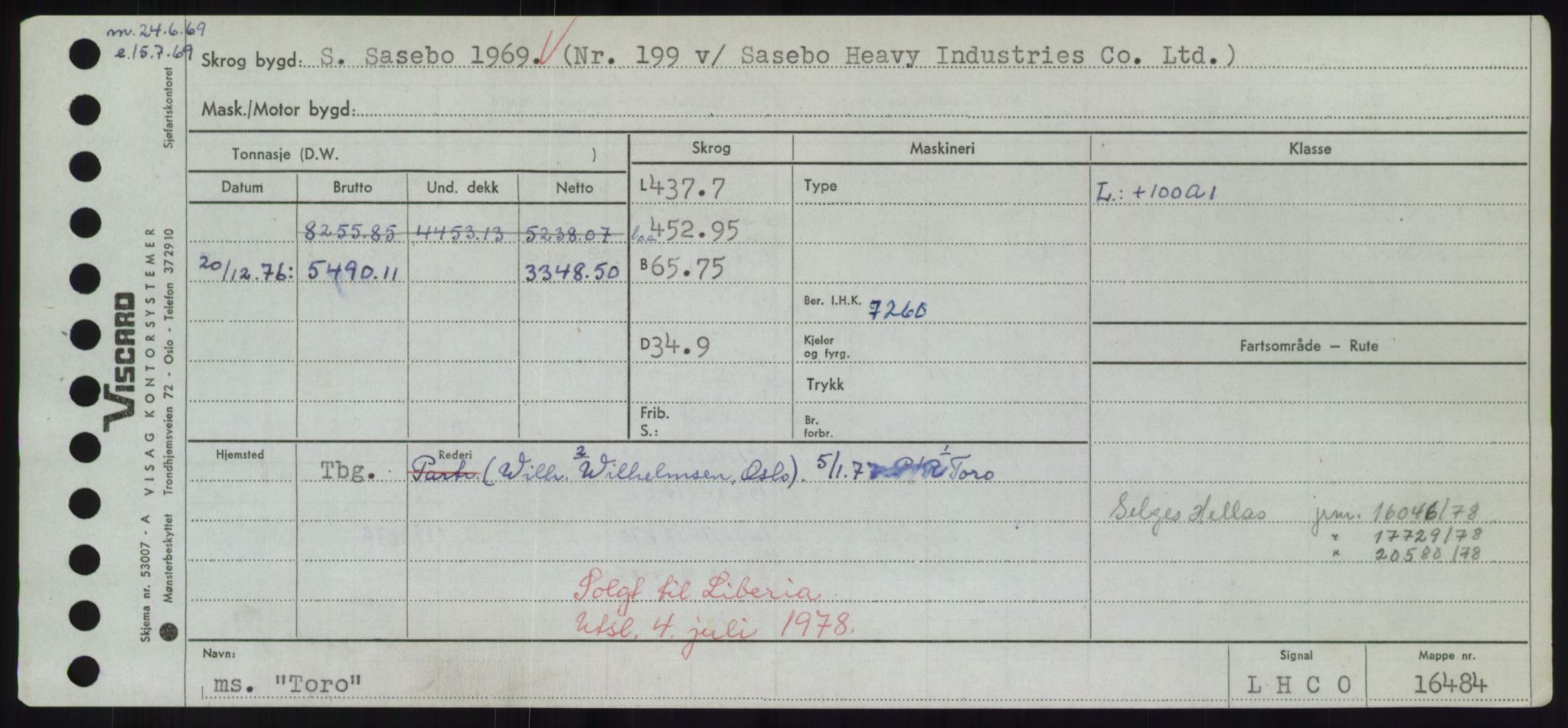 Sjøfartsdirektoratet med forløpere, Skipsmålingen, RA/S-1627/H/Hd/L0039: Fartøy, Ti-Tø, p. 351