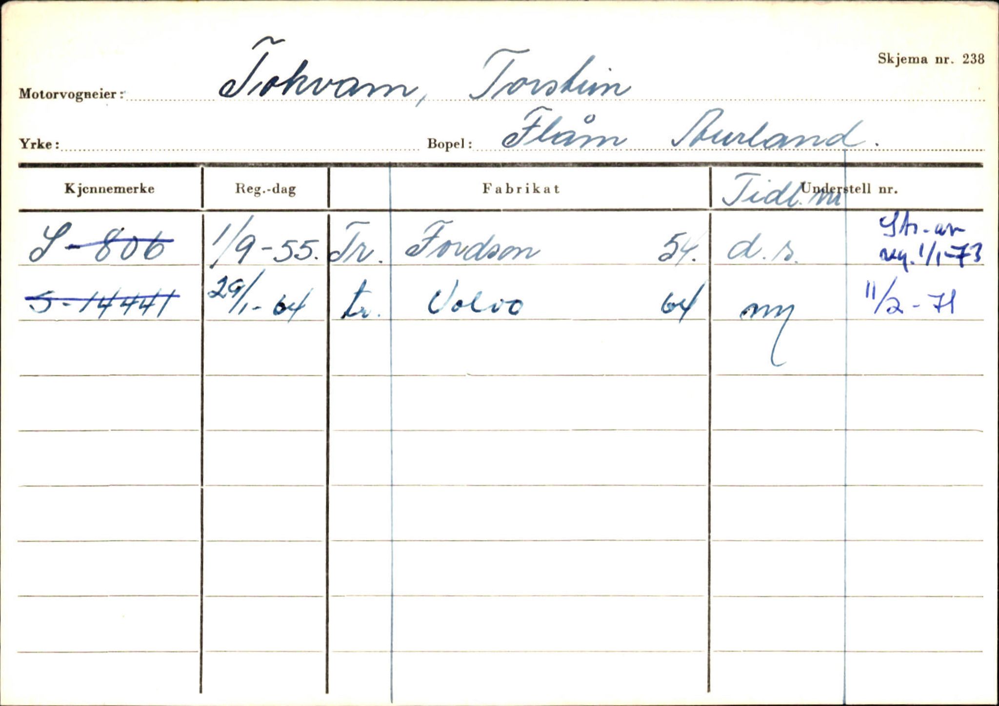 Statens vegvesen, Sogn og Fjordane vegkontor, AV/SAB-A-5301/4/F/L0125: Eigarregister Sogndal V-Å. Aurland A-Å. Fjaler A-N, 1945-1975, p. 1153