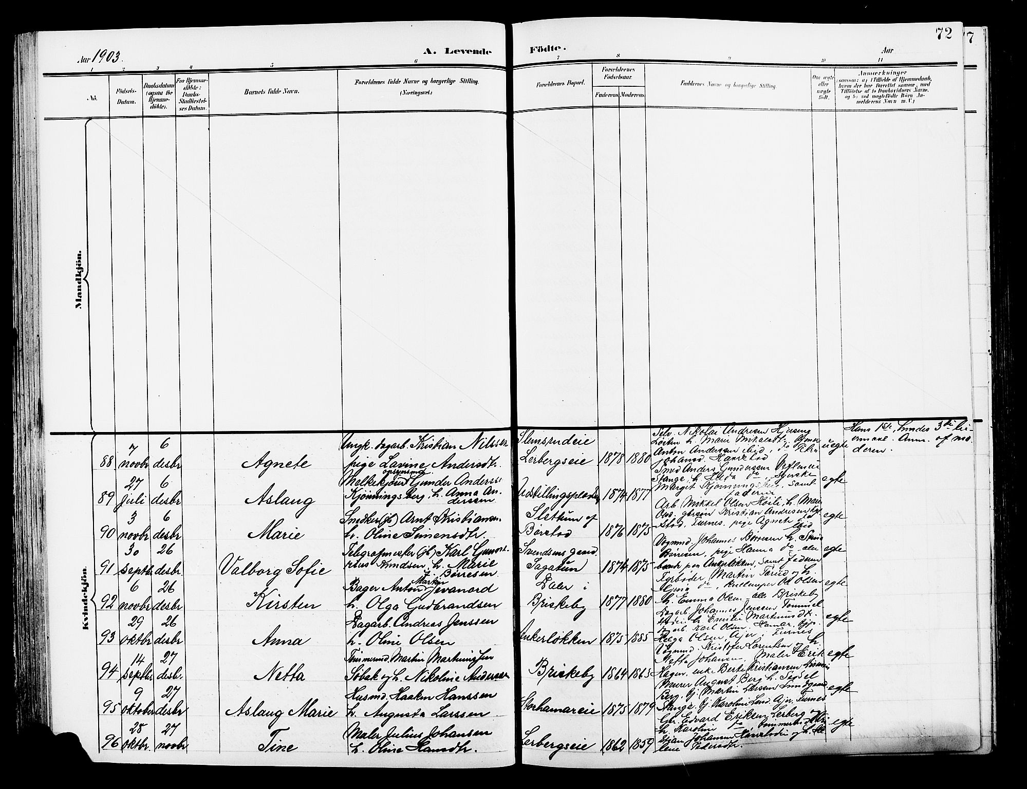 Vang prestekontor, Hedmark, SAH/PREST-008/H/Ha/Hab/L0014: Parish register (copy) no. 14, 1896-1914, p. 72