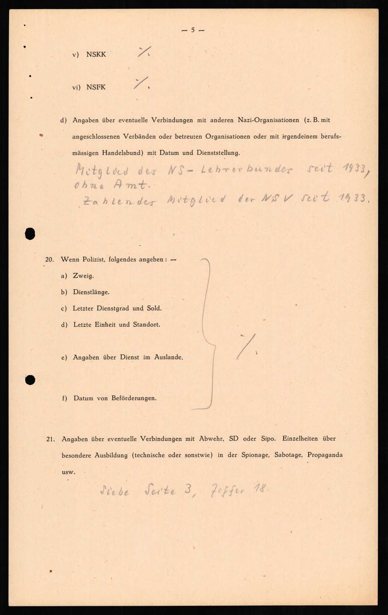 Forsvaret, Forsvarets overkommando II, RA/RAFA-3915/D/Db/L0010: CI Questionaires. Tyske okkupasjonsstyrker i Norge. Tyskere., 1945-1946, p. 643