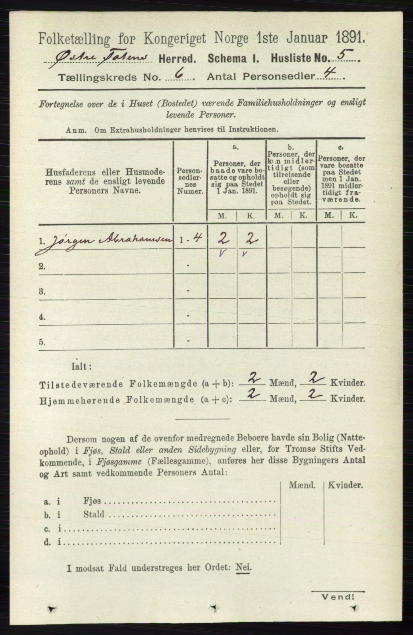 RA, 1891 census for 0528 Østre Toten, 1891, p. 3679