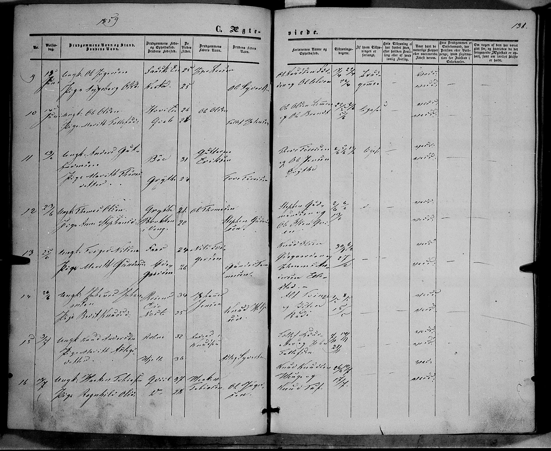 Vestre Slidre prestekontor, SAH/PREST-136/H/Ha/Haa/L0002: Parish register (official) no. 2, 1856-1864, p. 136