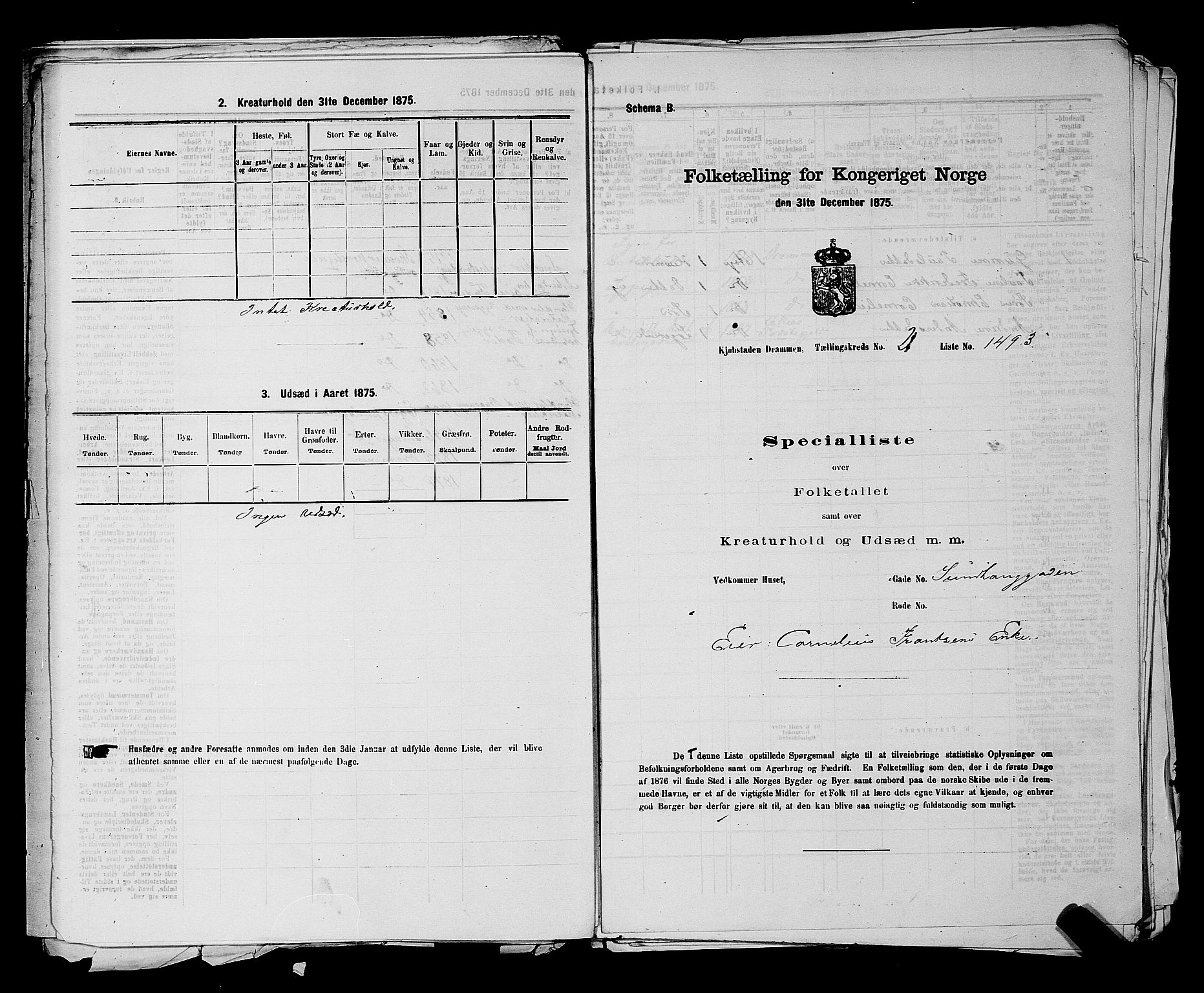 SAKO, 1875 census for 0602 Drammen, 1875, p. 2115