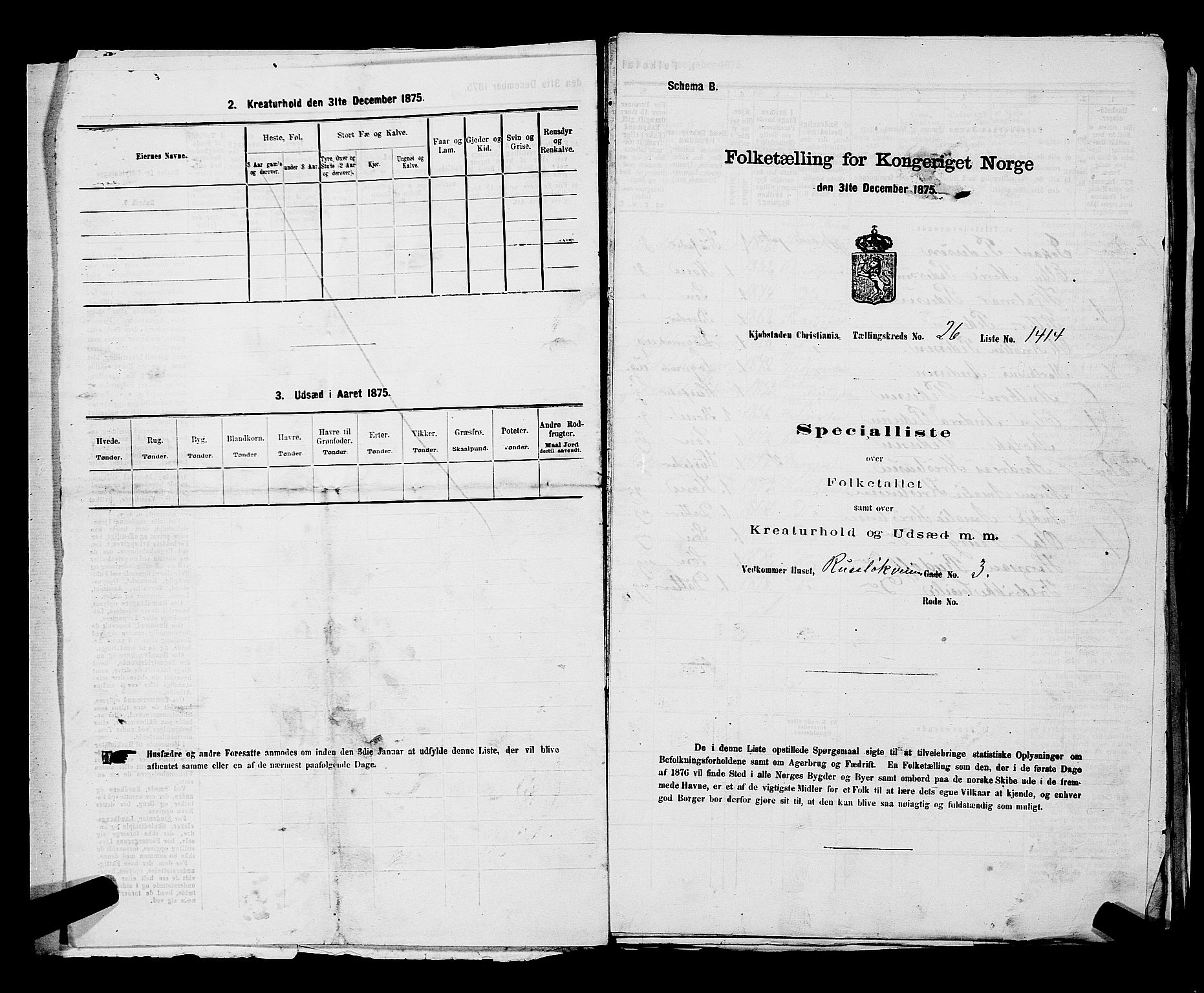 RA, 1875 census for 0301 Kristiania, 1875, p. 4106