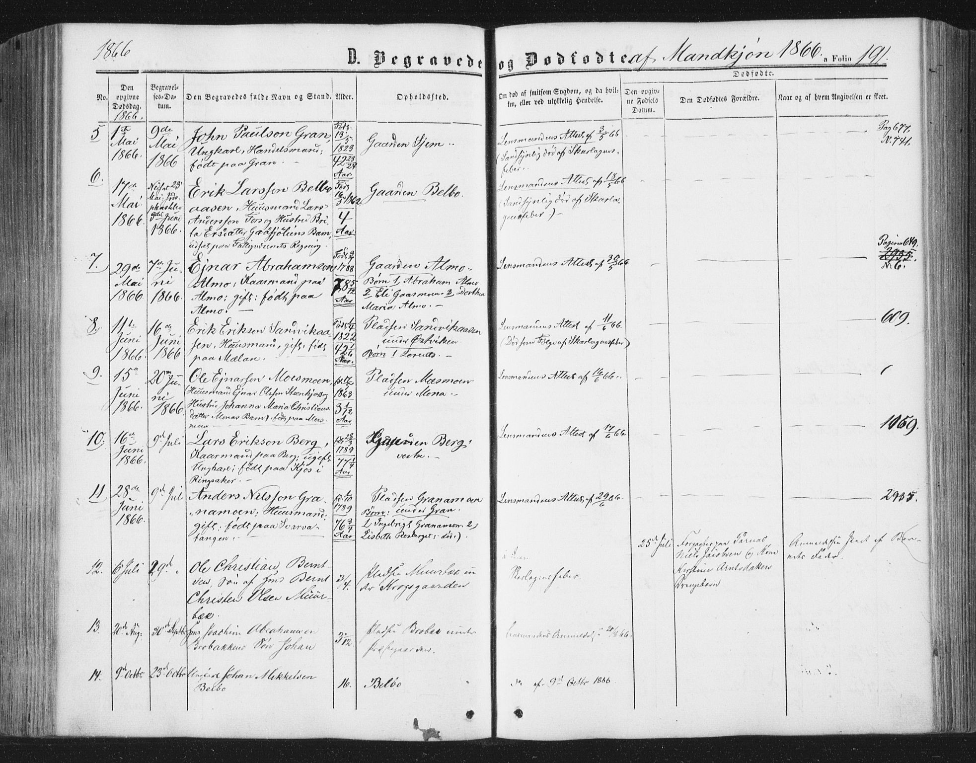 Ministerialprotokoller, klokkerbøker og fødselsregistre - Nord-Trøndelag, AV/SAT-A-1458/749/L0472: Parish register (official) no. 749A06, 1857-1873, p. 191