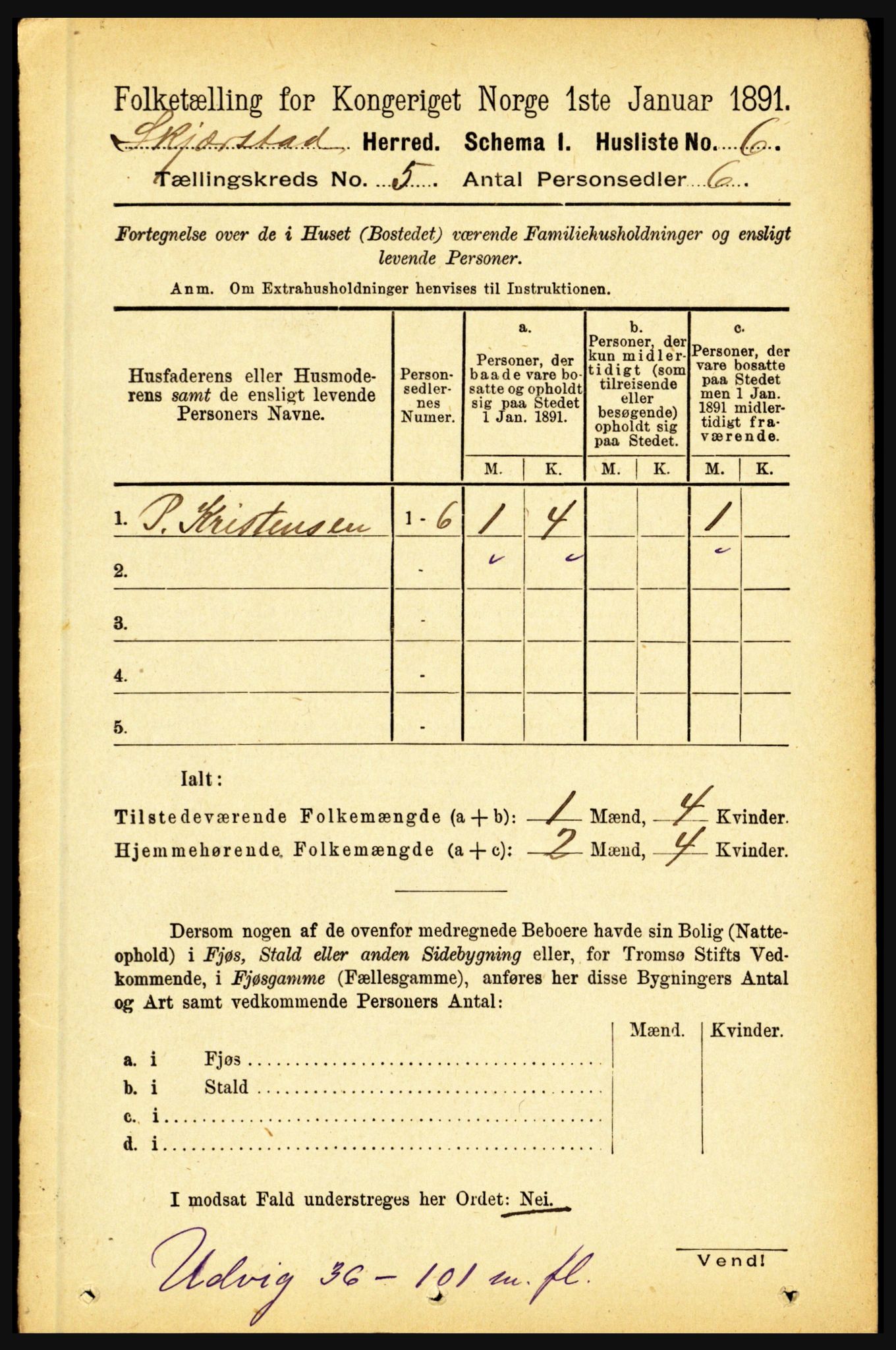 RA, 1891 census for 1842 Skjerstad, 1891, p. 1404