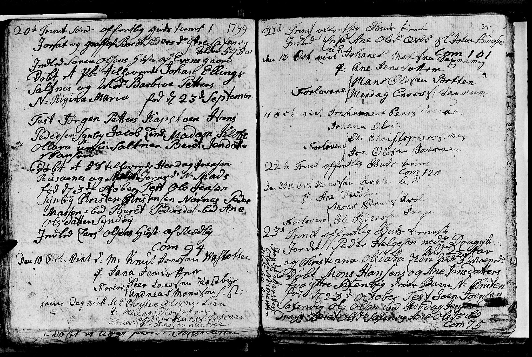Ministerialprotokoller, klokkerbøker og fødselsregistre - Nordland, SAT/A-1459/847/L0674: Parish register (copy) no. 847C02, 1793-1807, p. 39