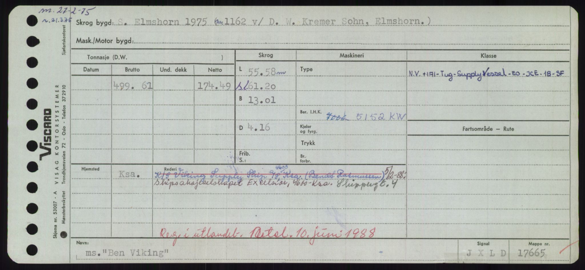 Sjøfartsdirektoratet med forløpere, Skipsmålingen, RA/S-1627/H/Hd/L0003: Fartøy, B-Bev, p. 589