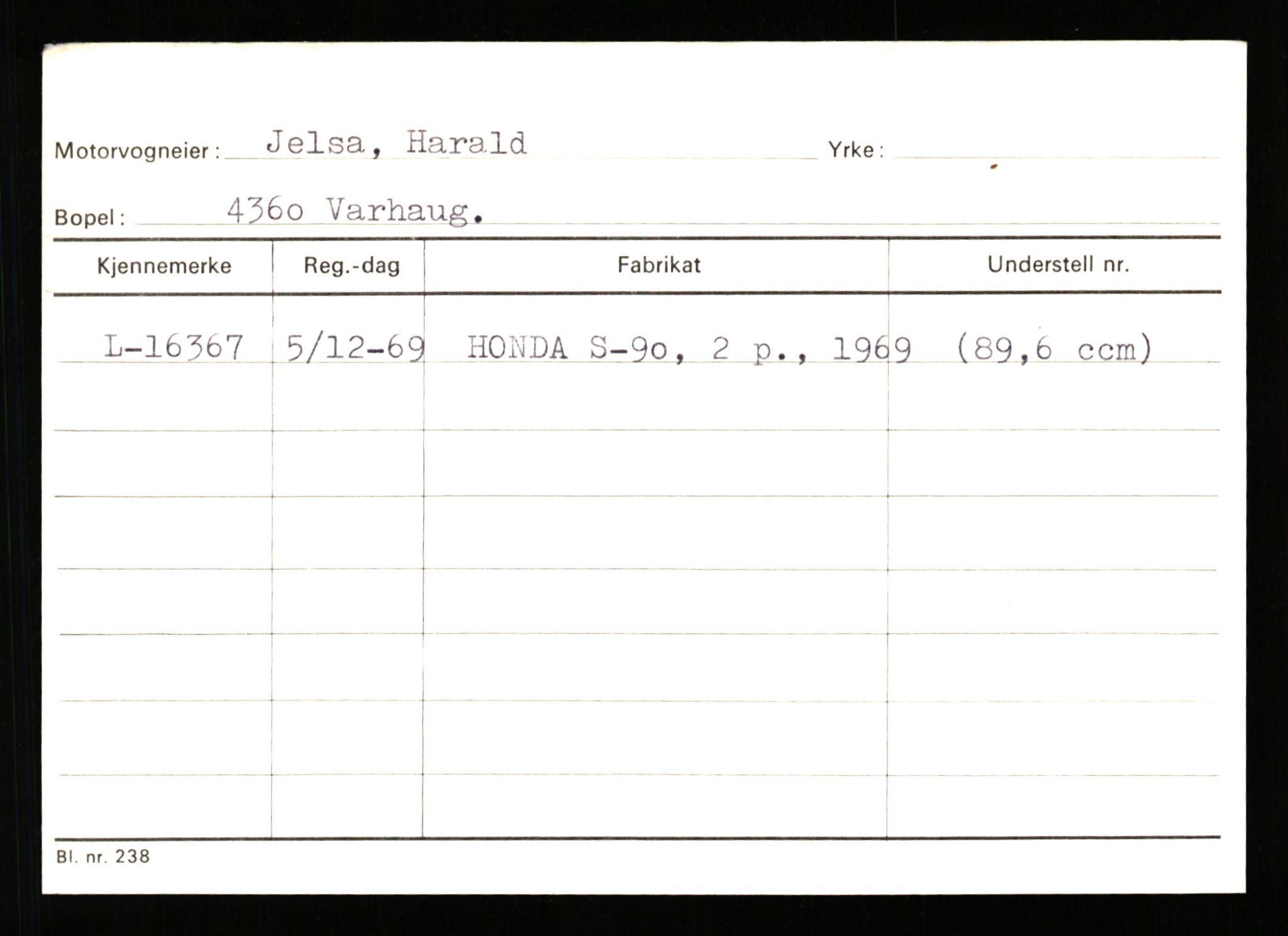 Stavanger trafikkstasjon, SAST/A-101942/0/H/L0018: Isbrekken - Jonas, 1930-1971, p. 1089