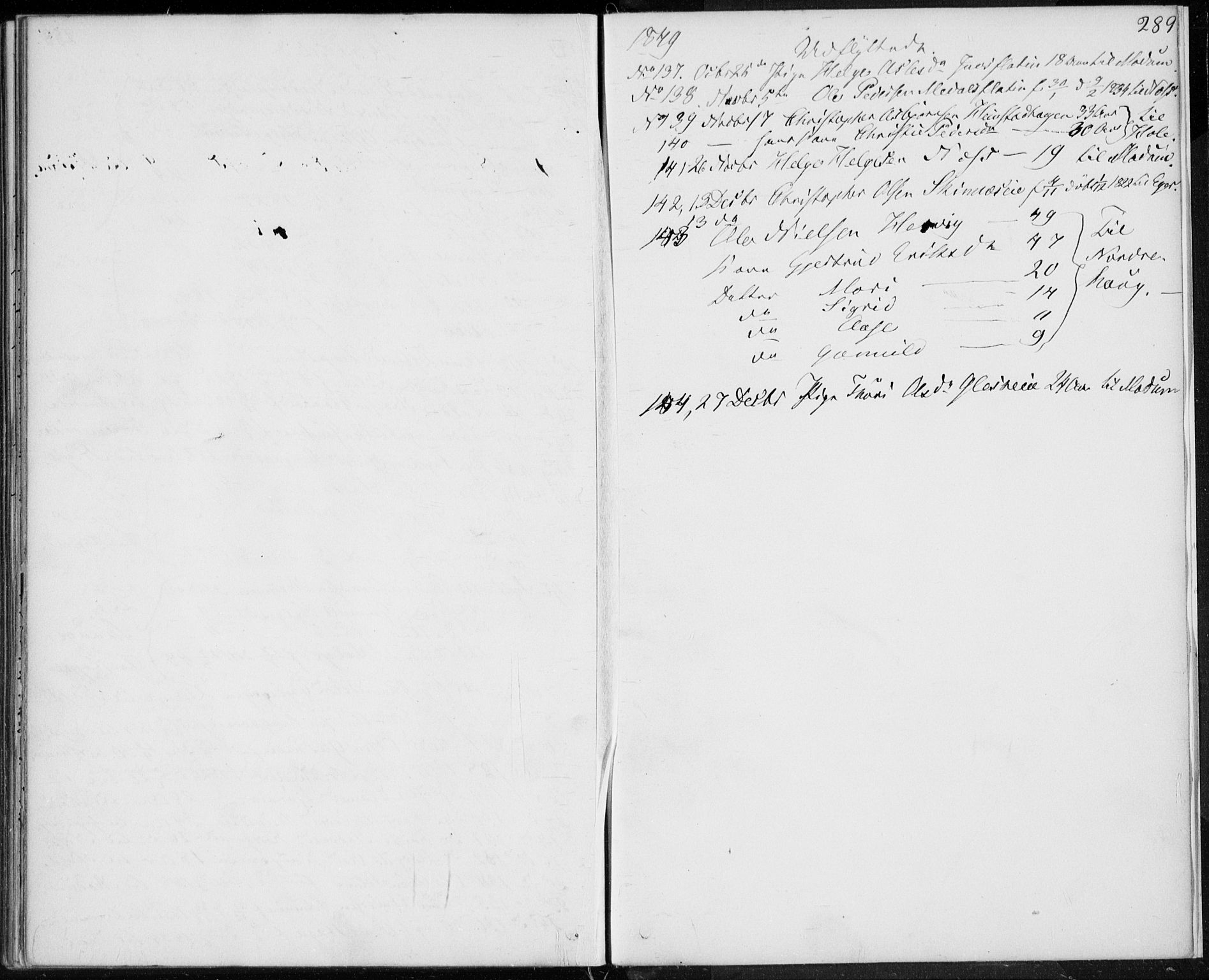 Sigdal kirkebøker, SAKO/A-245/F/Fa/L0007: Parish register (official) no. I 7, 1844-1849, p. 289