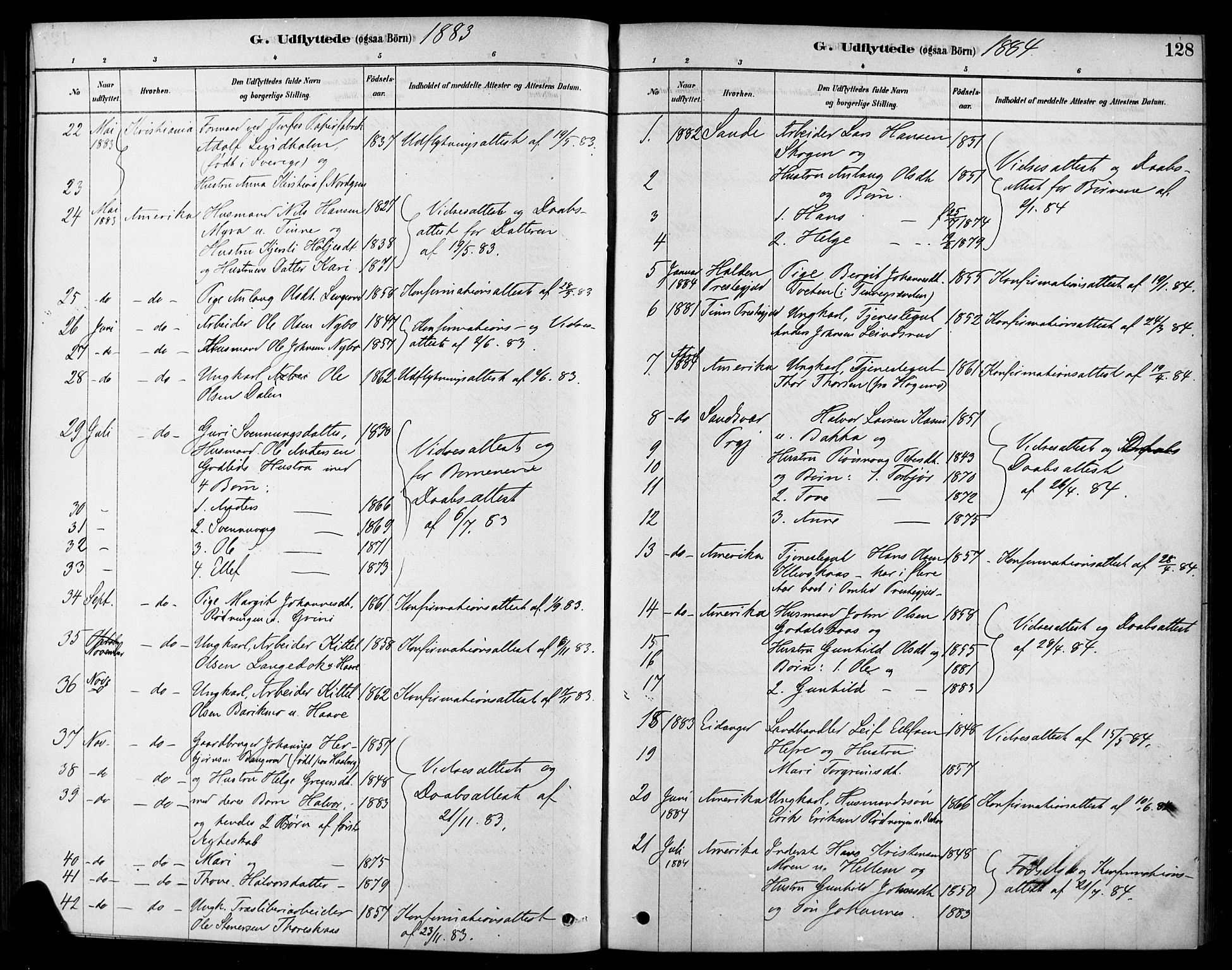 Heddal kirkebøker, AV/SAKO-A-268/F/Fa/L0009: Parish register (official) no. I 9, 1878-1903, p. 128