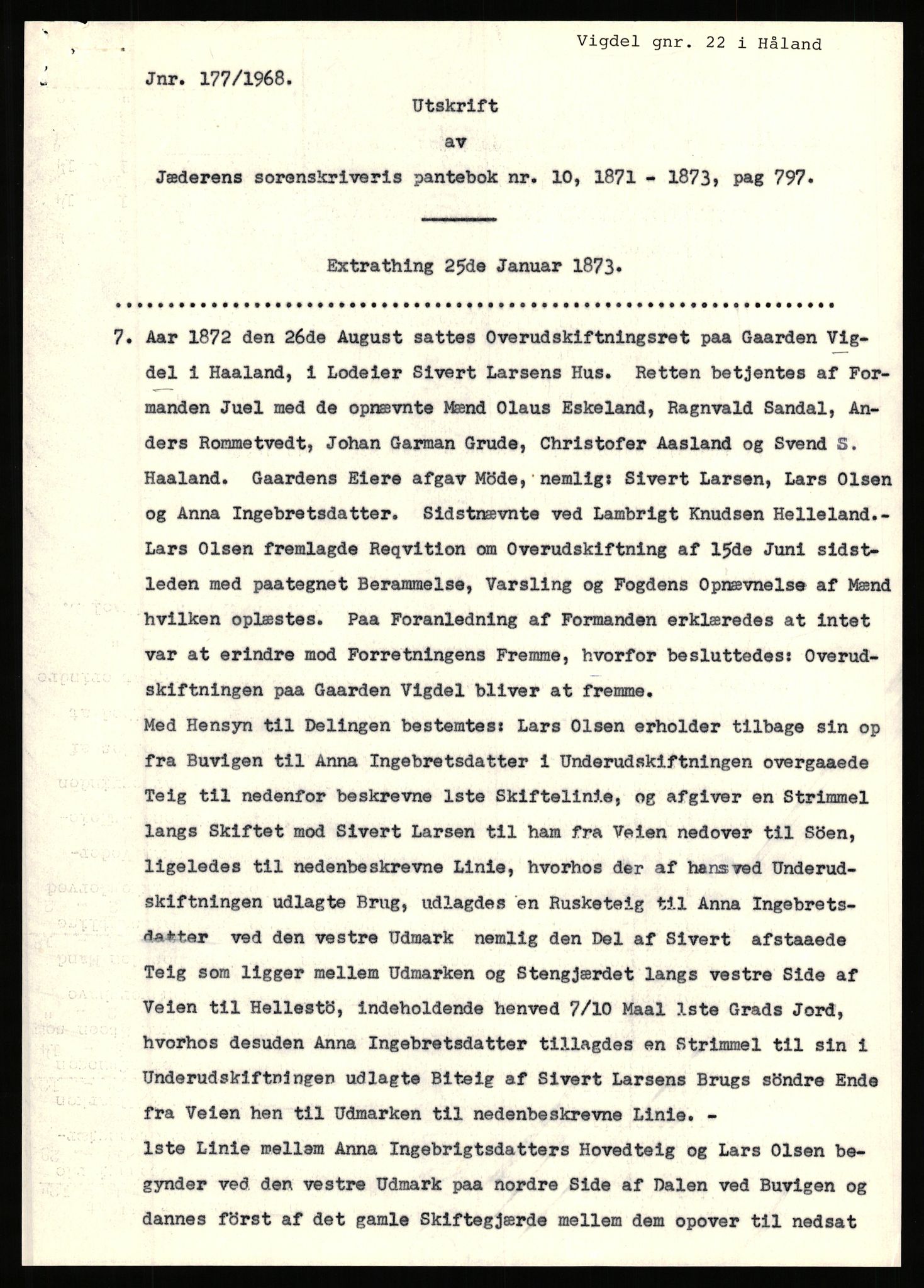 Statsarkivet i Stavanger, SAST/A-101971/03/Y/Yj/L0094: Avskrifter sortert etter gårdsnavn: Vetrhus - Vik i Nerstrand, 1750-1930, p. 364