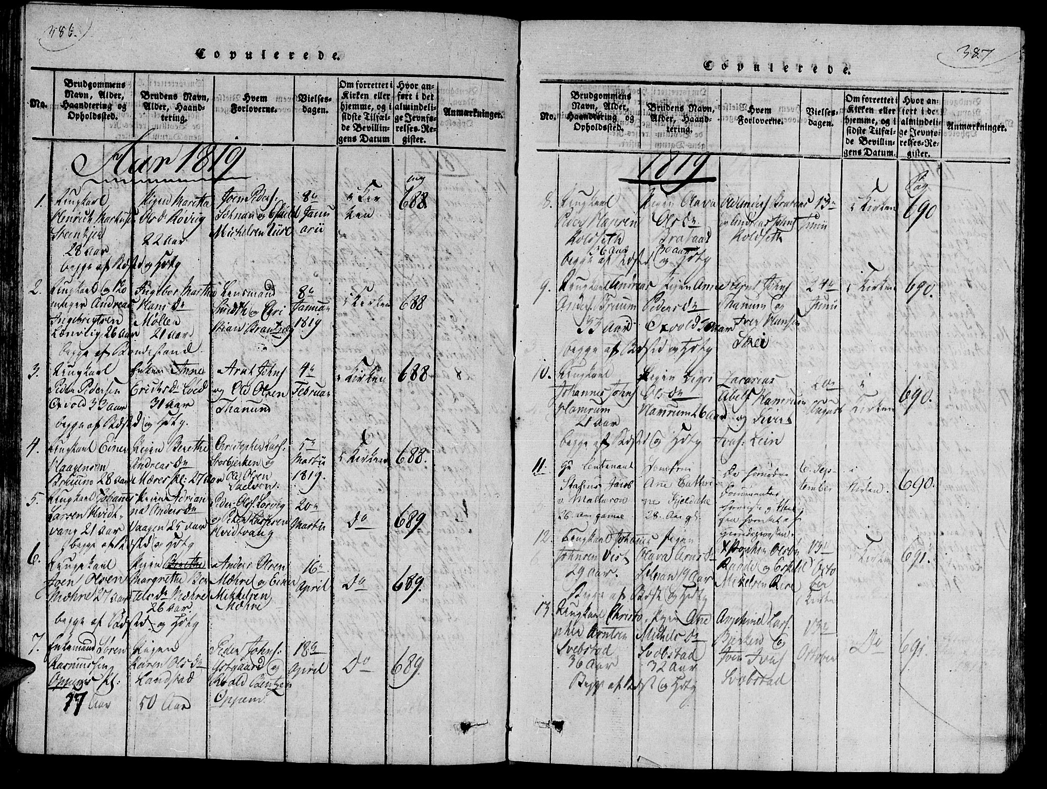 Ministerialprotokoller, klokkerbøker og fødselsregistre - Nord-Trøndelag, AV/SAT-A-1458/735/L0333: Parish register (official) no. 735A04 /1, 1816-1824, p. 386-387