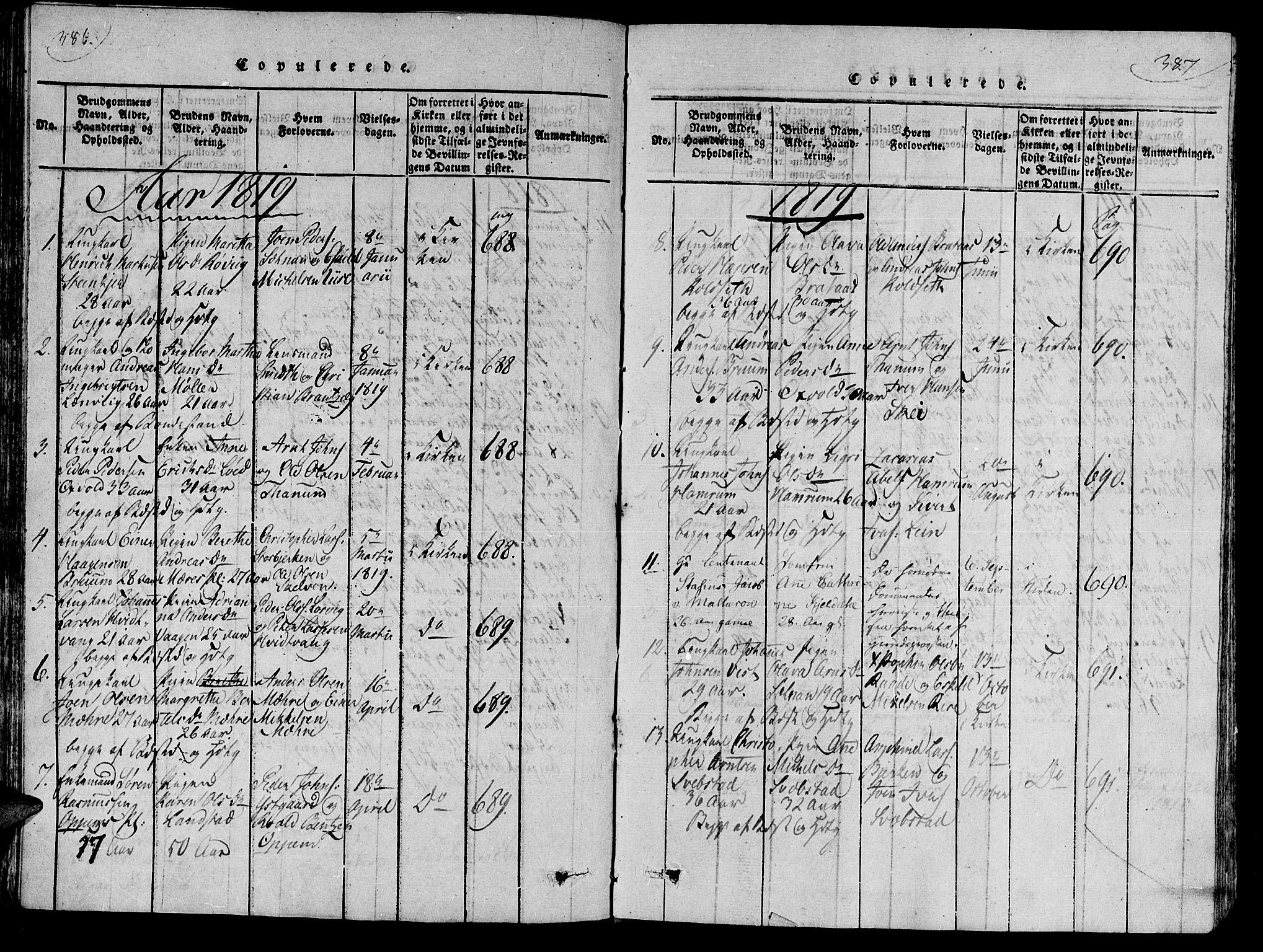 Ministerialprotokoller, klokkerbøker og fødselsregistre - Nord-Trøndelag, AV/SAT-A-1458/735/L0333: Parish register (official) no. 735A04 /1, 1816-1824, p. 386-387