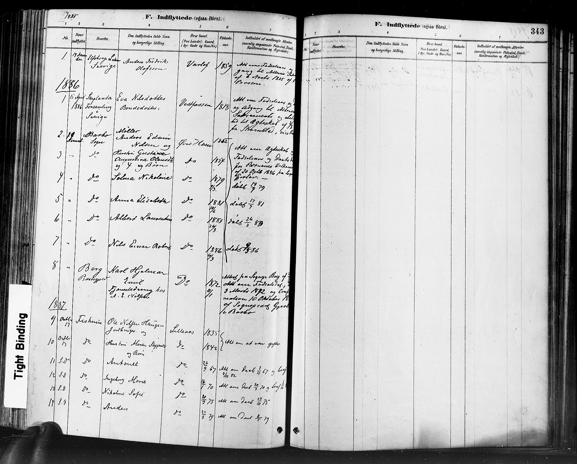 Eiker kirkebøker, SAKO/A-4/F/Fb/L0001: Parish register (official) no. II 1, 1878-1888, p. 343