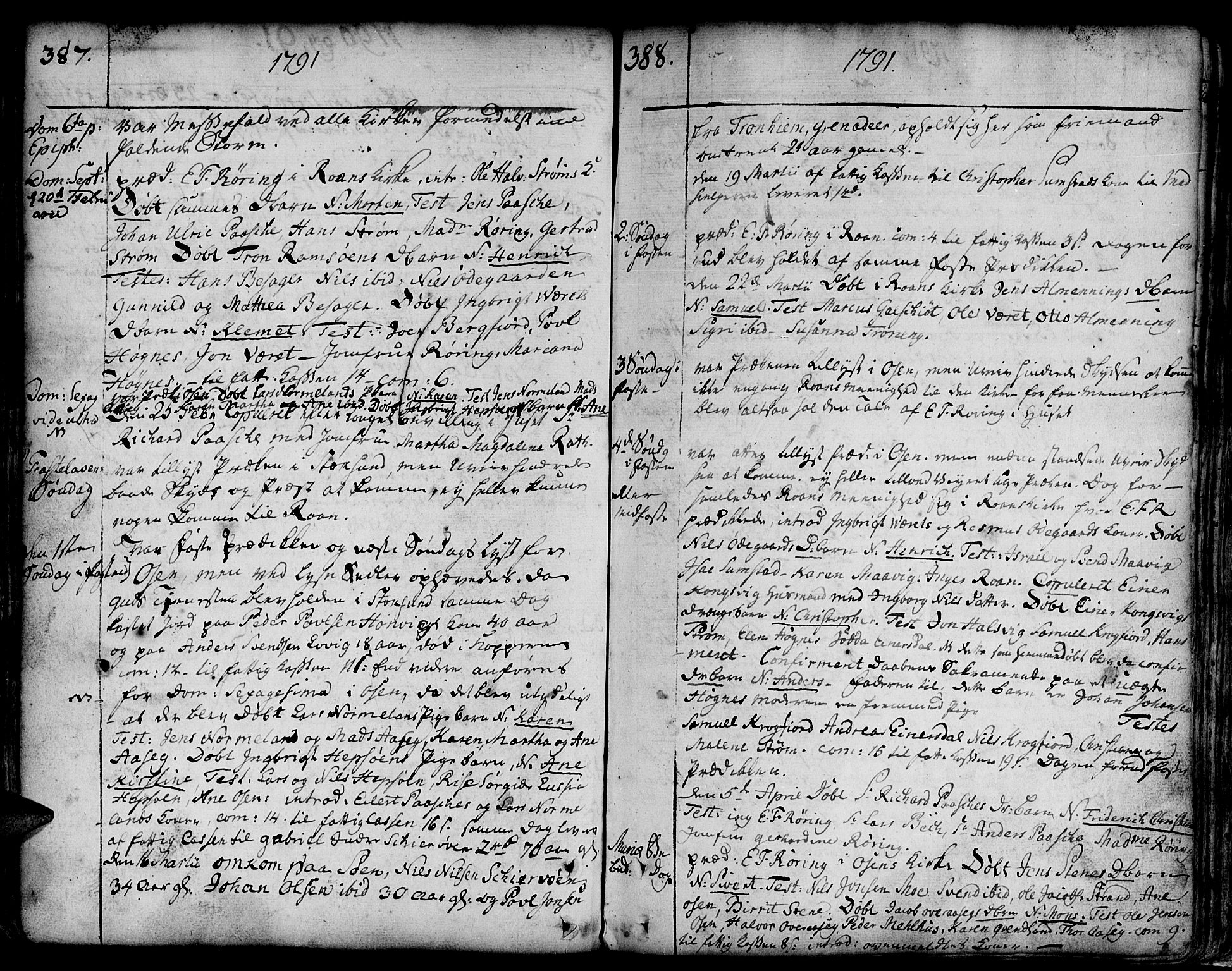 Ministerialprotokoller, klokkerbøker og fødselsregistre - Sør-Trøndelag, SAT/A-1456/657/L0700: Parish register (official) no. 657A01, 1732-1801, p. 387-388