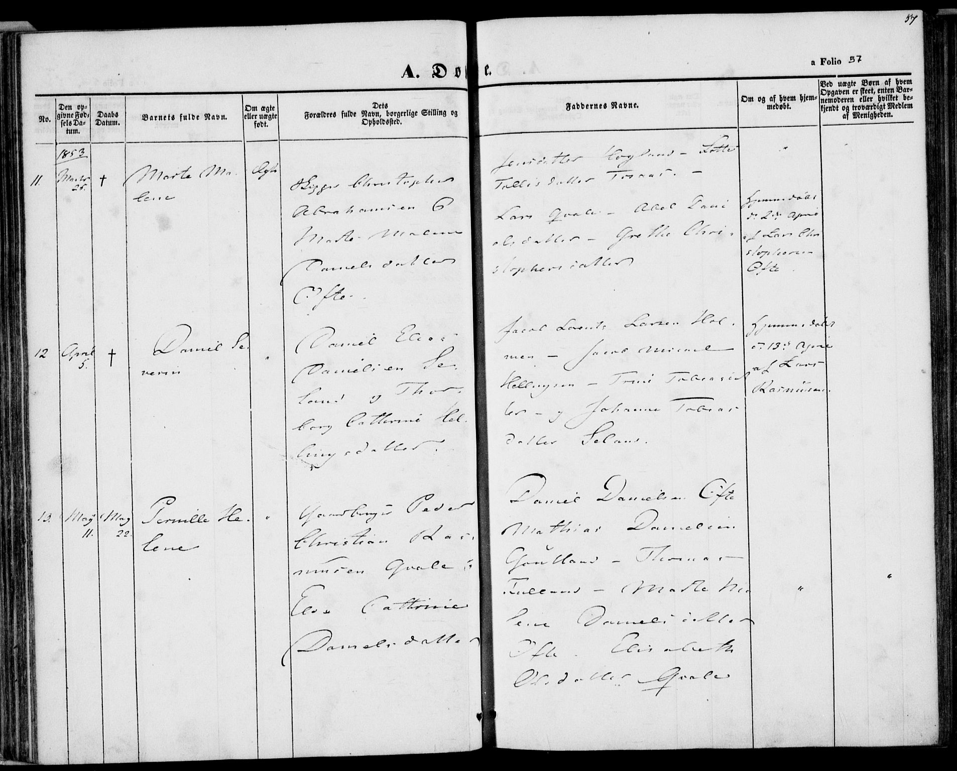 Herad sokneprestkontor, AV/SAK-1111-0018/F/Fa/Faa/L0004: Parish register (official) no. A 4, 1844-1853, p. 57