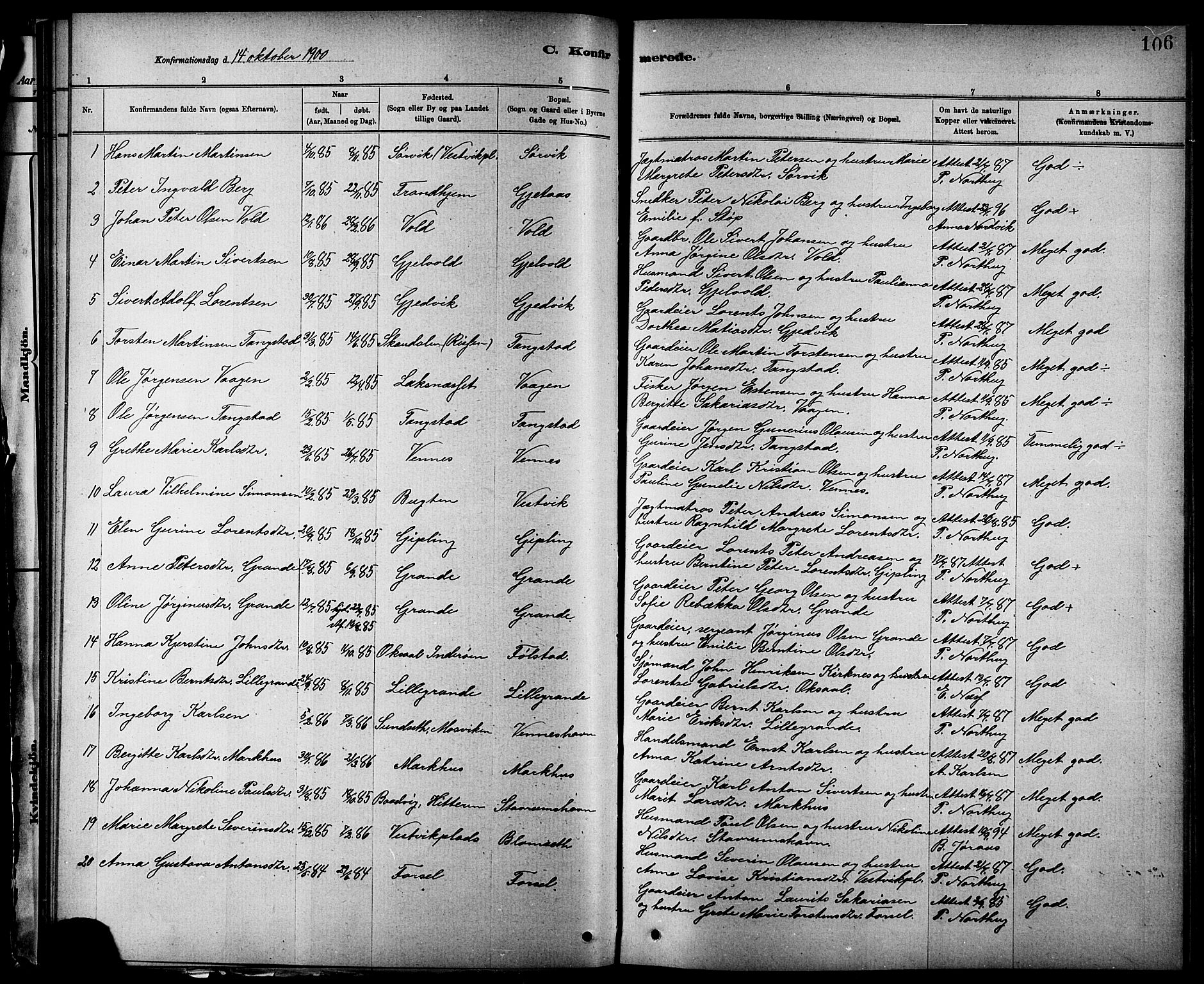 Ministerialprotokoller, klokkerbøker og fødselsregistre - Nord-Trøndelag, SAT/A-1458/744/L0423: Parish register (copy) no. 744C02, 1886-1905, p. 106