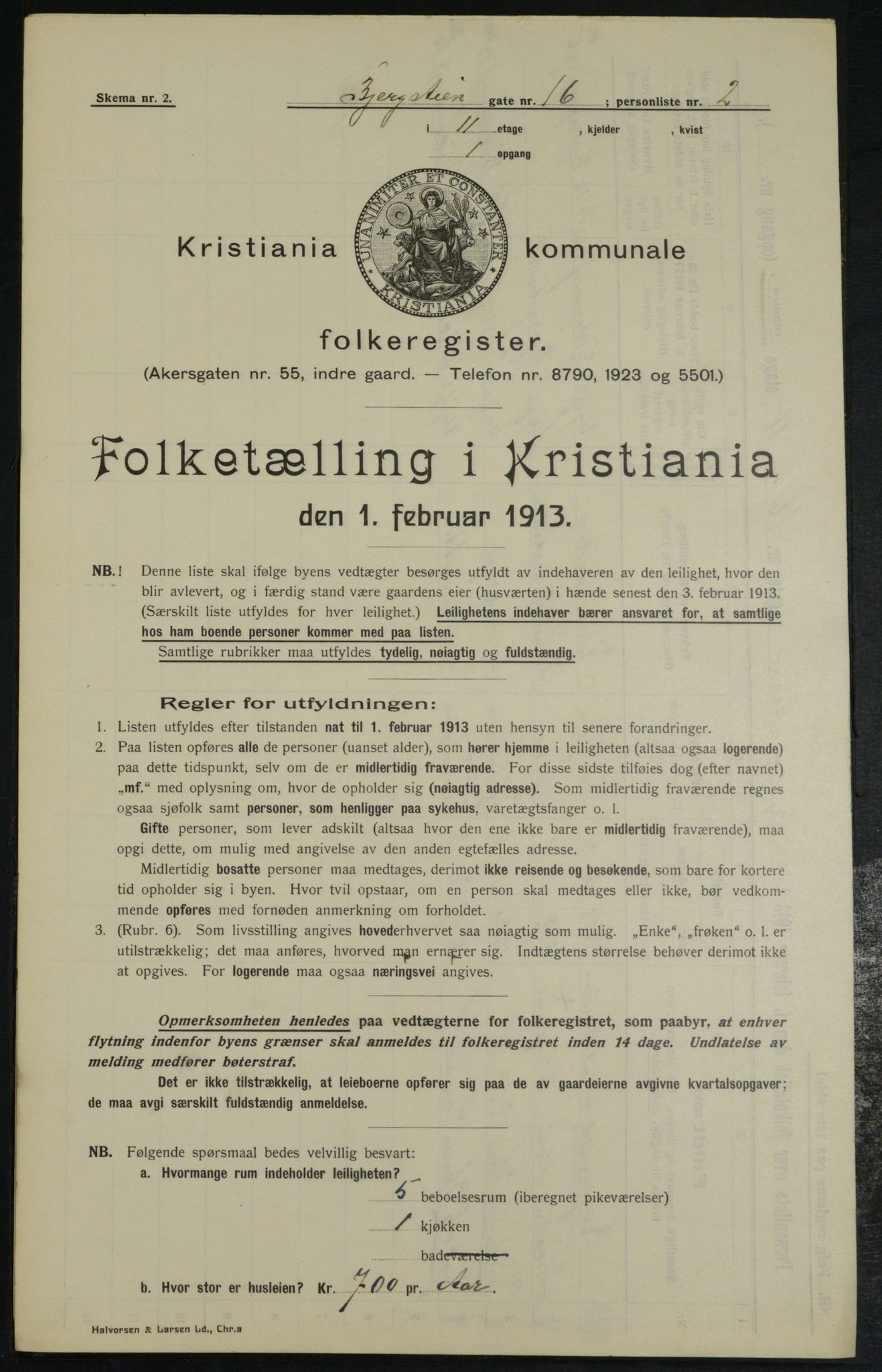 OBA, Municipal Census 1913 for Kristiania, 1913, p. 4403