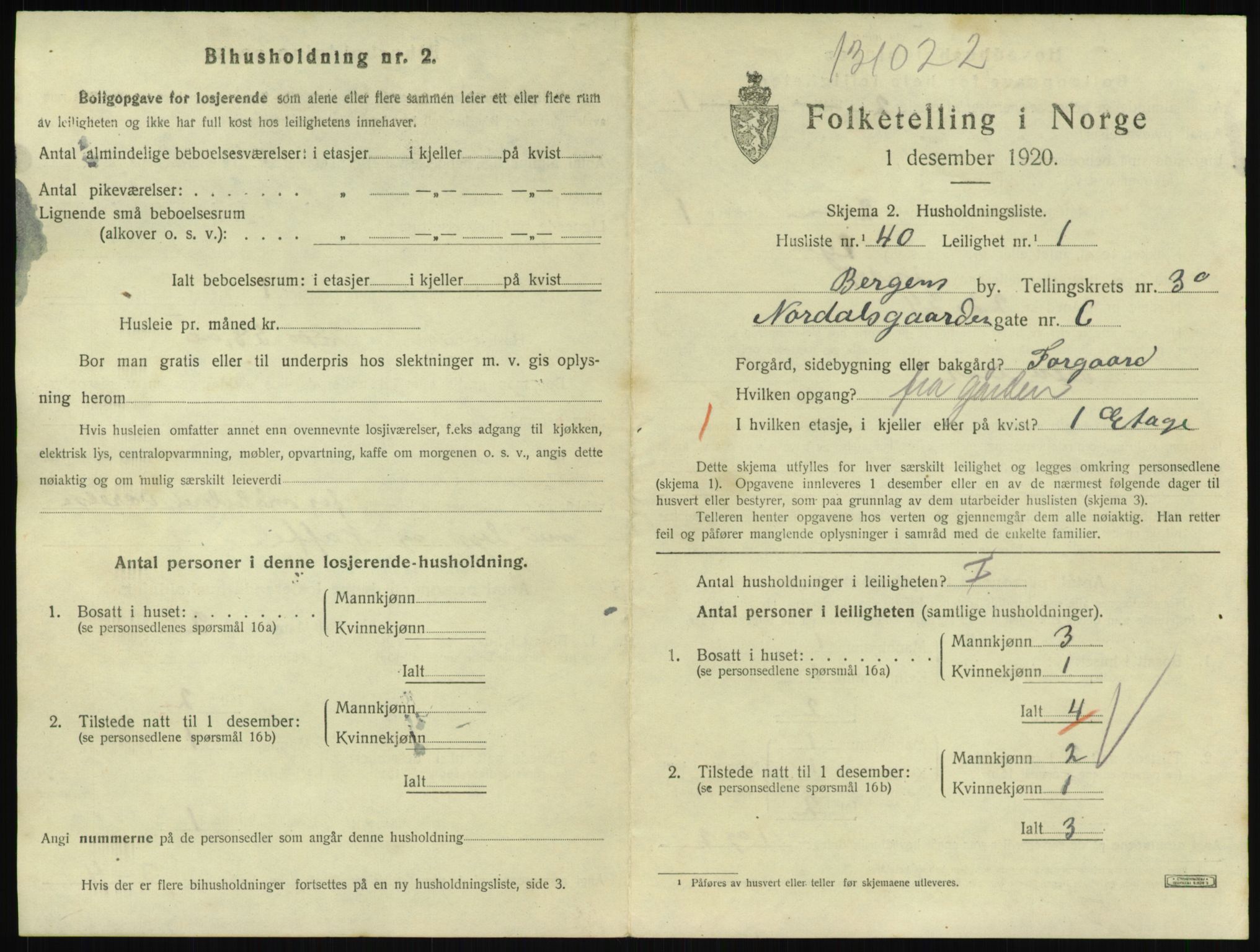 SAB, 1920 census for Bergen, 1920, p. 23351