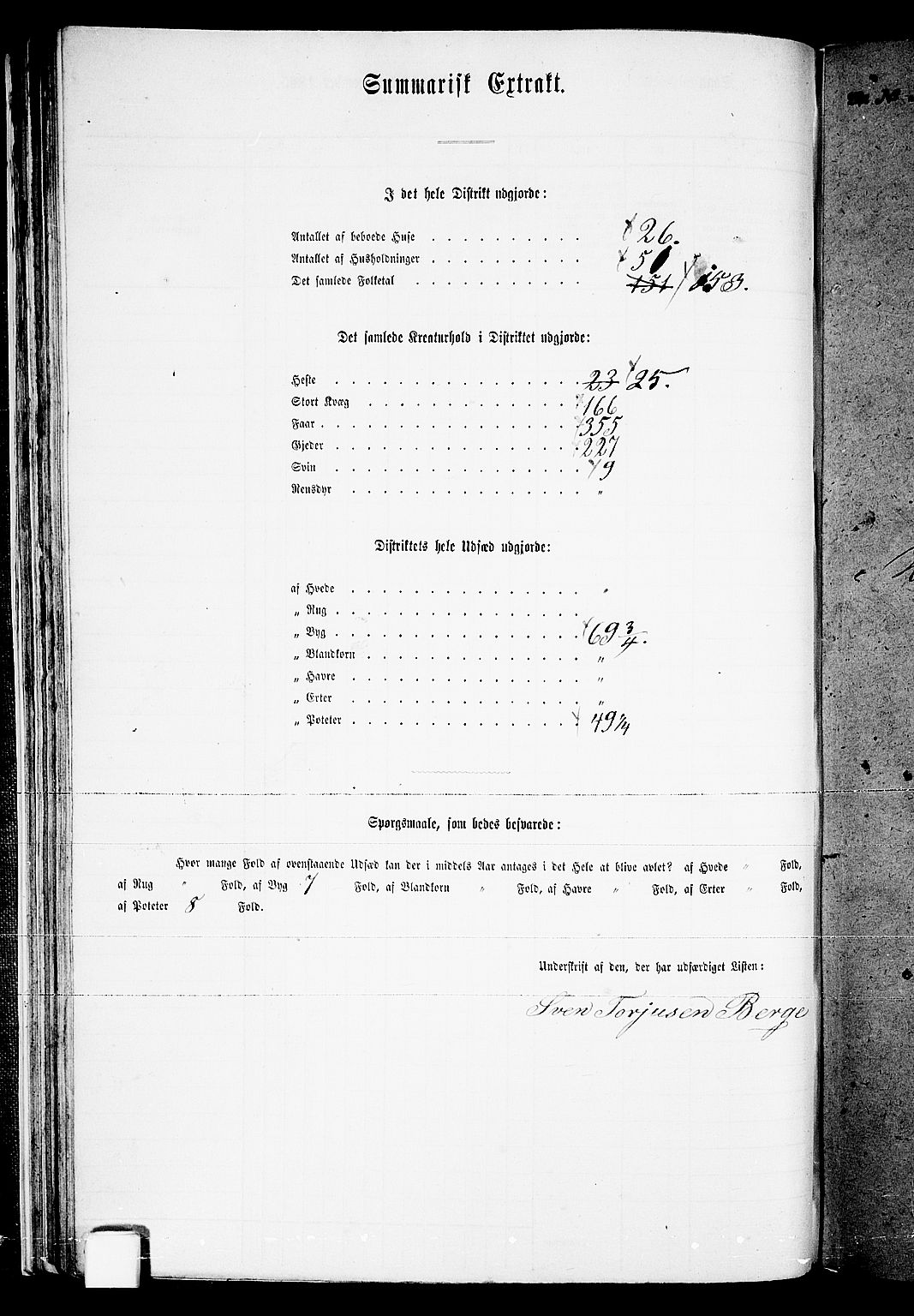 RA, 1865 census for Valle, 1865, p. 46