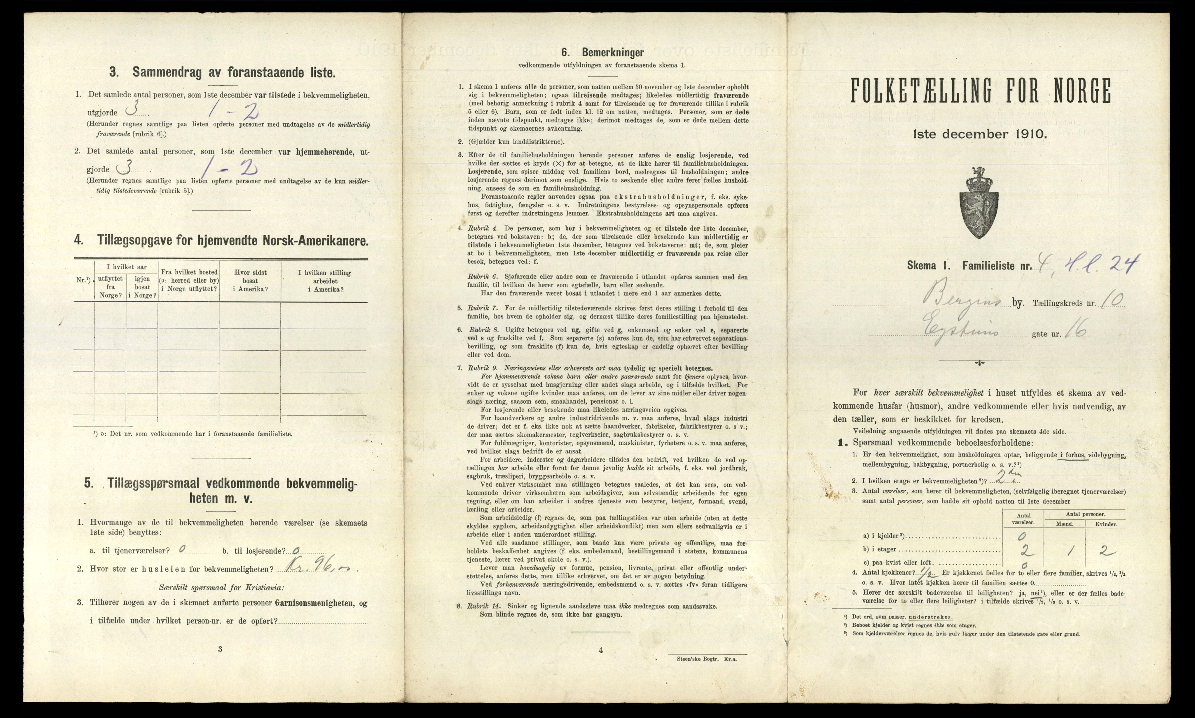 RA, 1910 census for Bergen, 1910, p. 3585