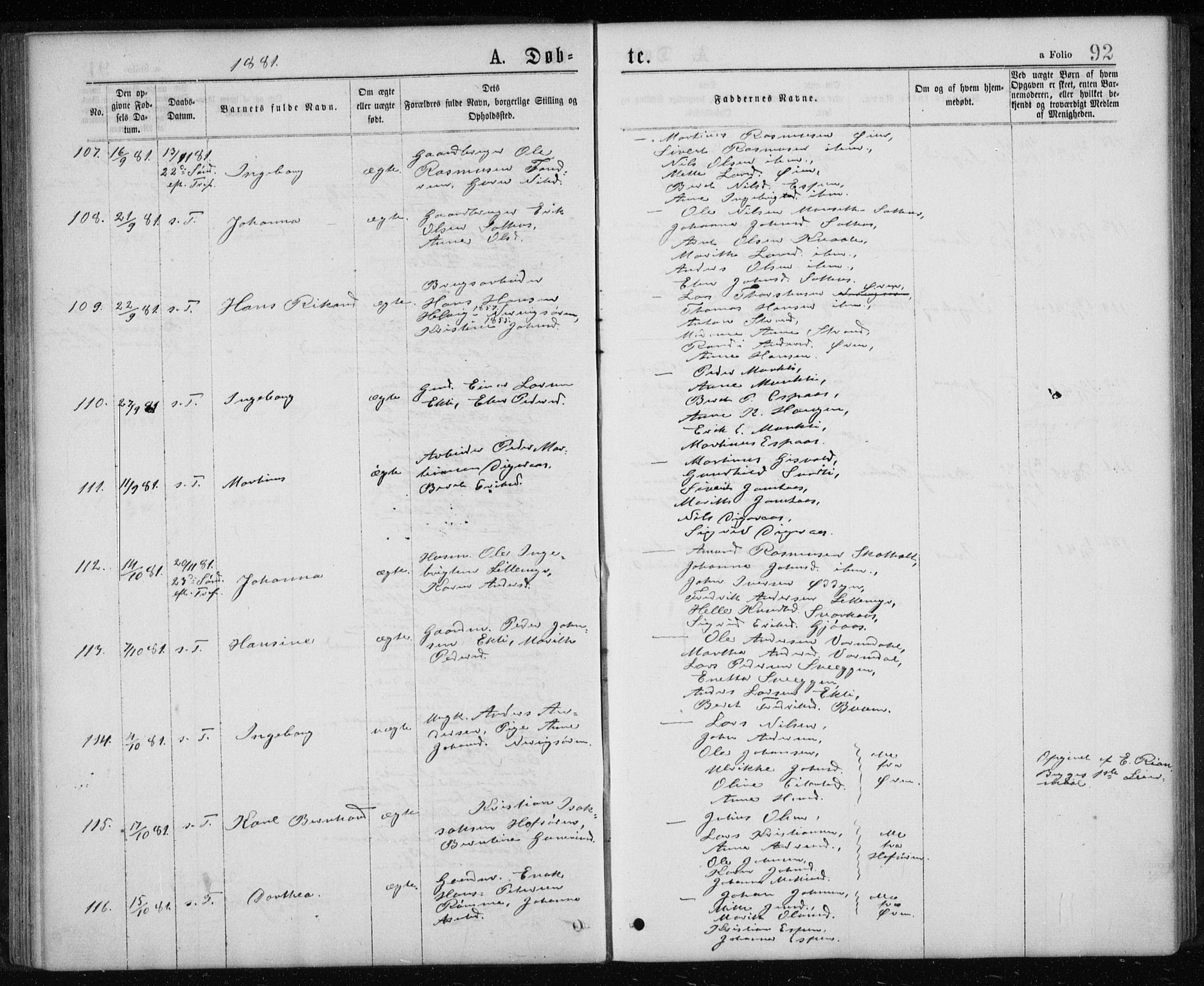 Ministerialprotokoller, klokkerbøker og fødselsregistre - Sør-Trøndelag, AV/SAT-A-1456/668/L0817: Parish register (copy) no. 668C06, 1873-1884, p. 92