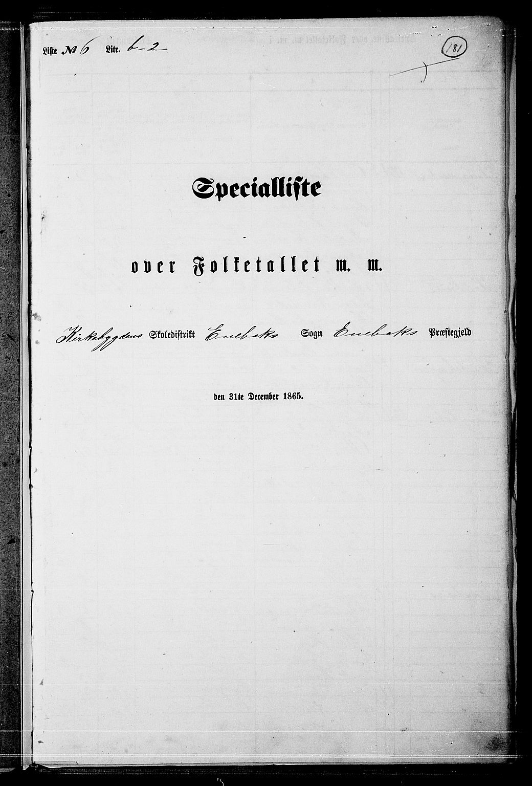 RA, 1865 census for Enebakk, 1865, p. 158