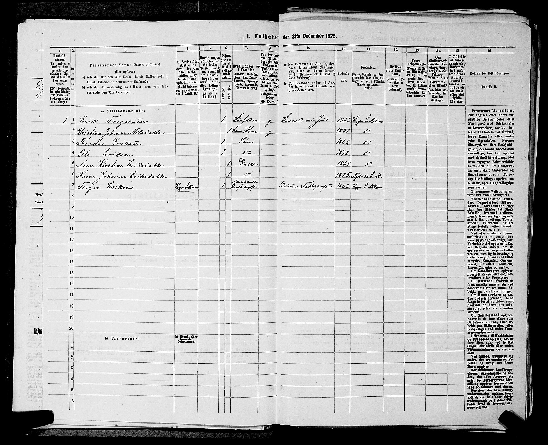 SAKO, 1875 census for 0623P Modum, 1875, p. 1816