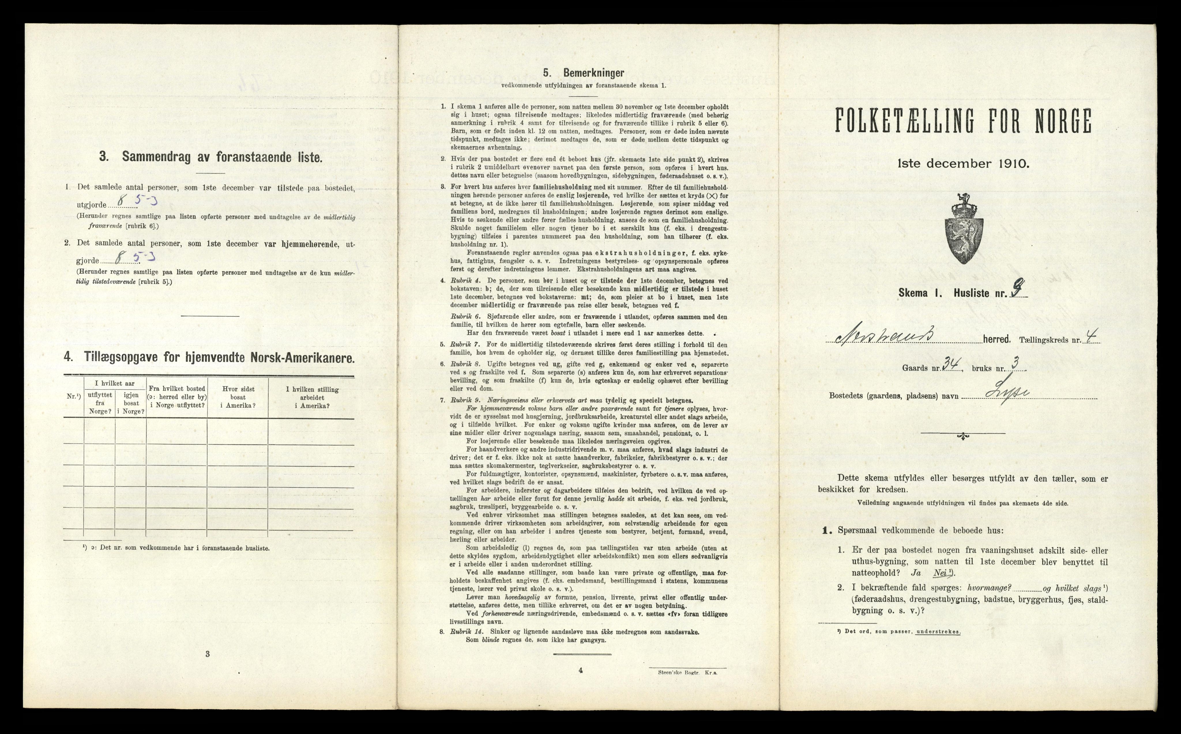 RA, 1910 census for Nedstrand, 1910, p. 239