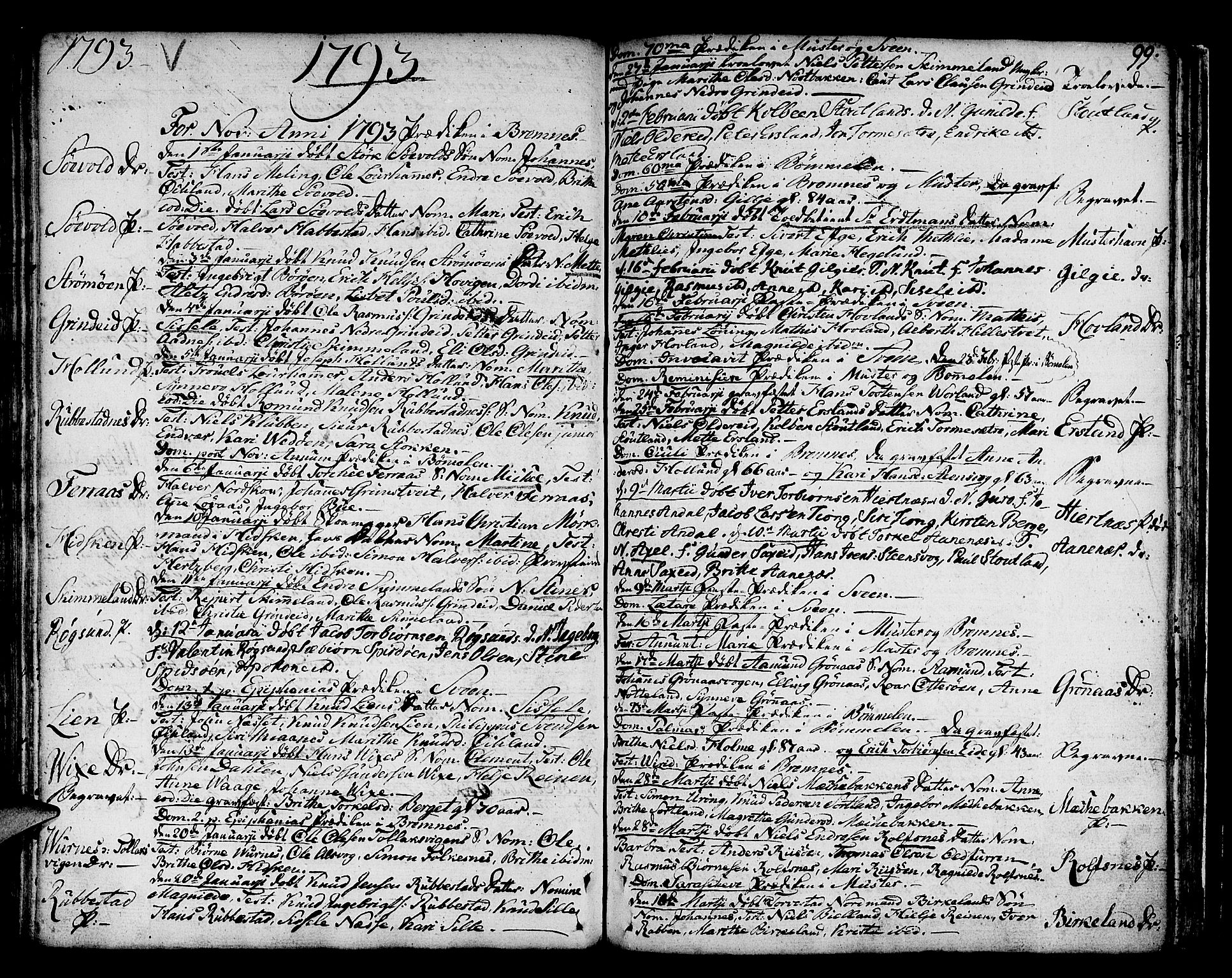 Finnås sokneprestembete, SAB/A-99925/H/Ha/Haa/Haaa/L0003: Parish register (official) no. A 3, 1765-1803, p. 99
