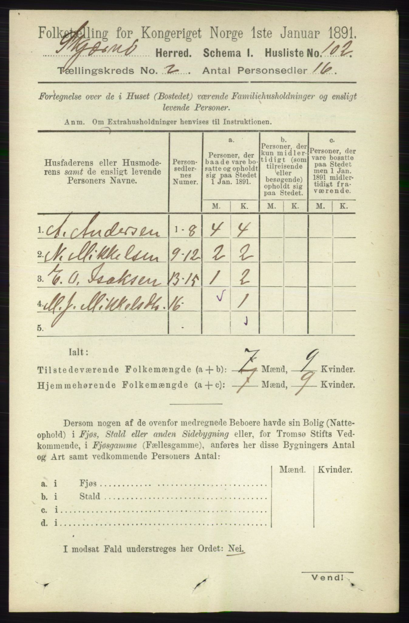 RA, 1891 census for 1941 Skjervøy, 1891, p. 1019