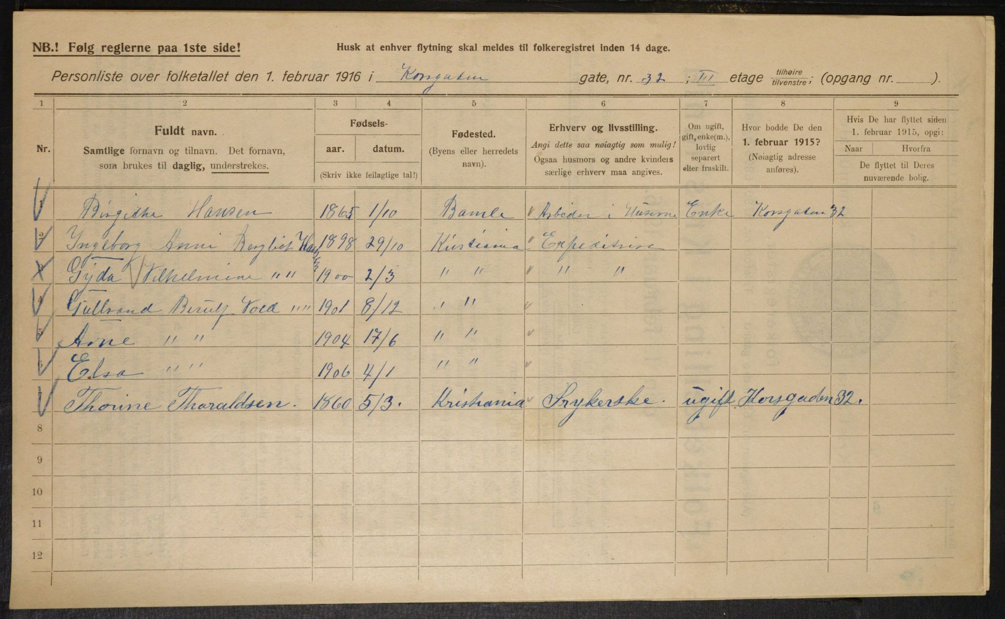 OBA, Municipal Census 1916 for Kristiania, 1916, p. 55041