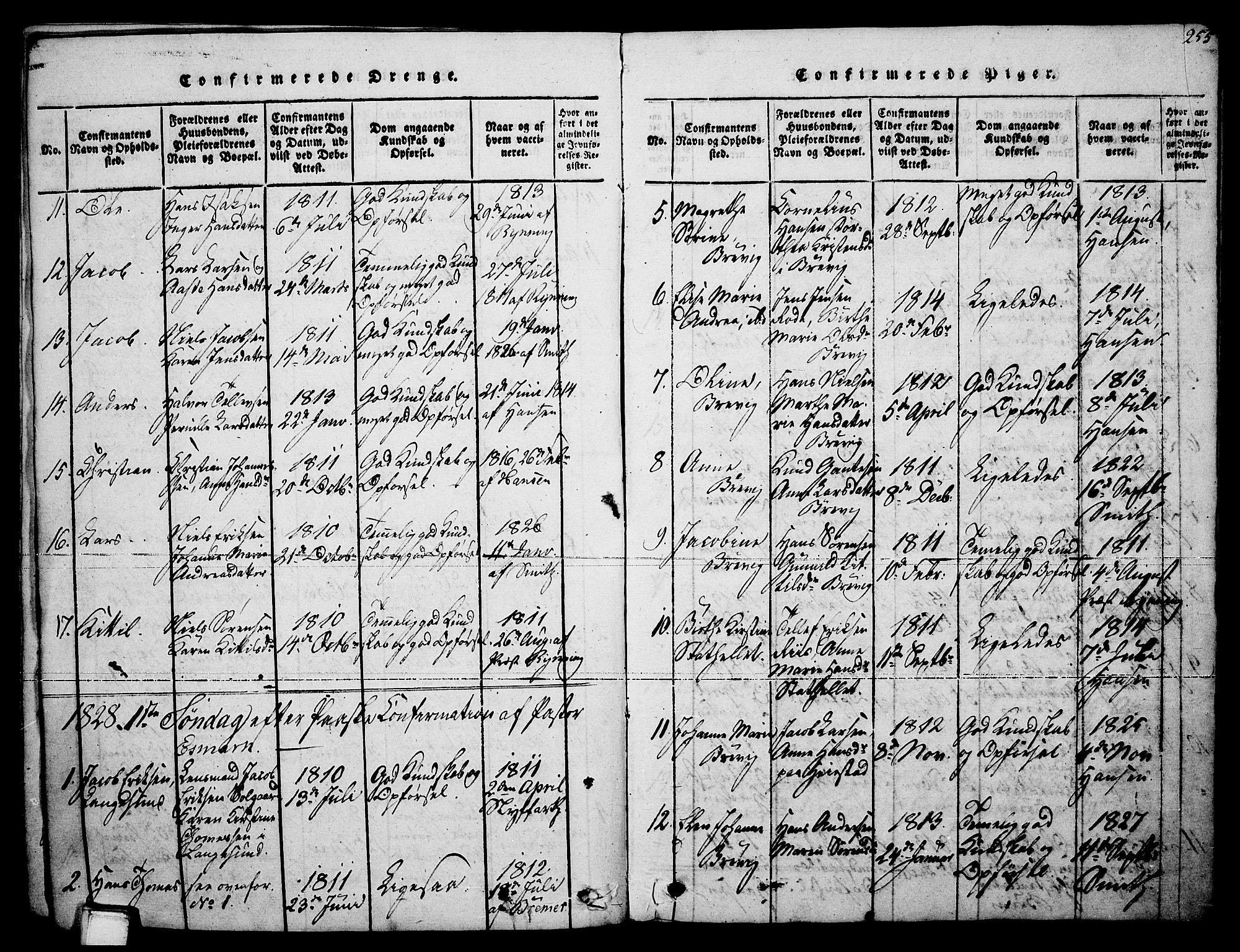 Brevik kirkebøker, SAKO/A-255/F/Fa/L0004: Parish register (official) no. 4, 1814-1846, p. 255