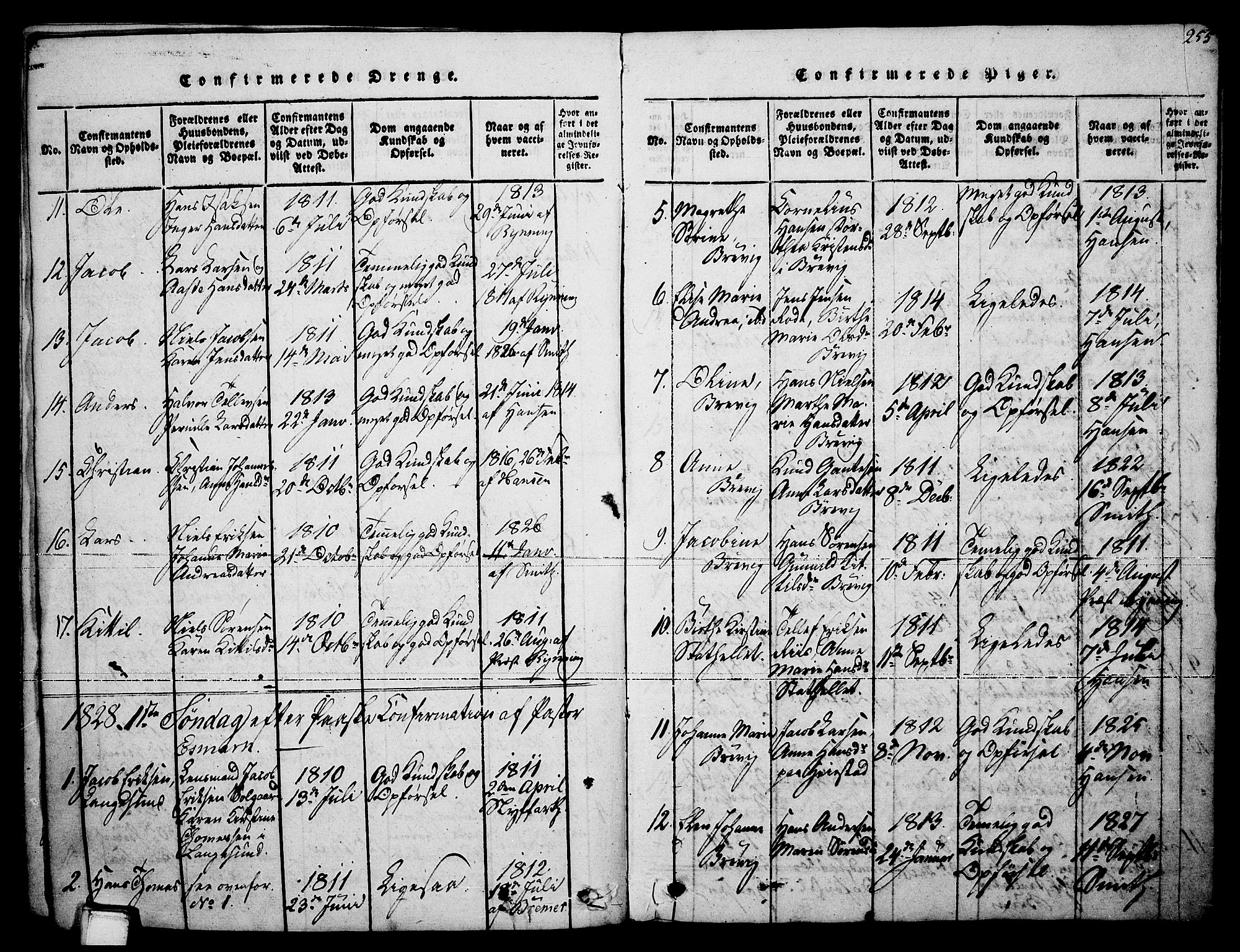 Brevik kirkebøker, AV/SAKO-A-255/F/Fa/L0004: Parish register (official) no. 4, 1814-1846, p. 255