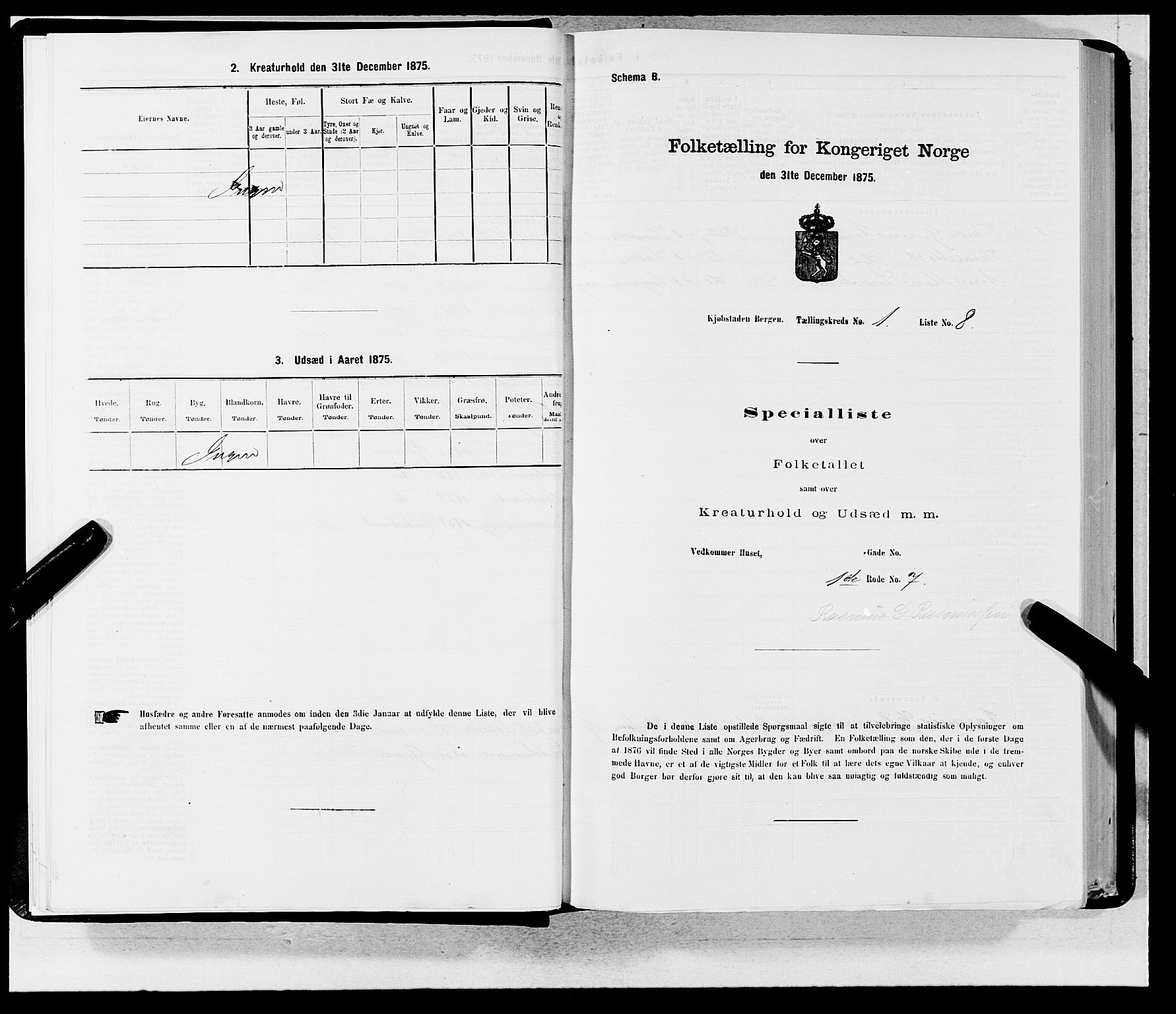 SAB, 1875 census for 1301 Bergen, 1875, p. 17