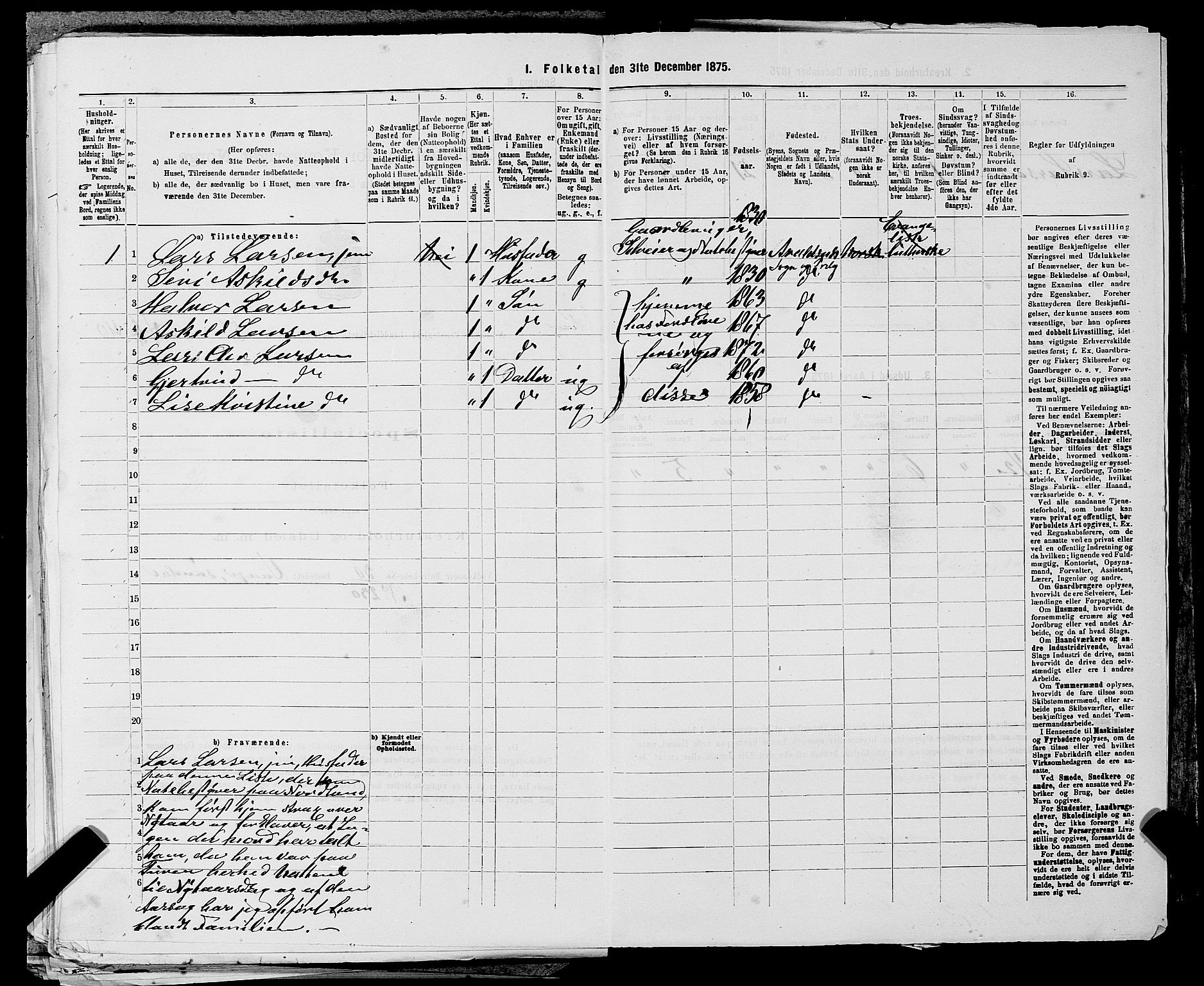 SAST, 1875 census for 1147L Avaldsnes/Avaldsnes og Kopervik, 1875, p. 894