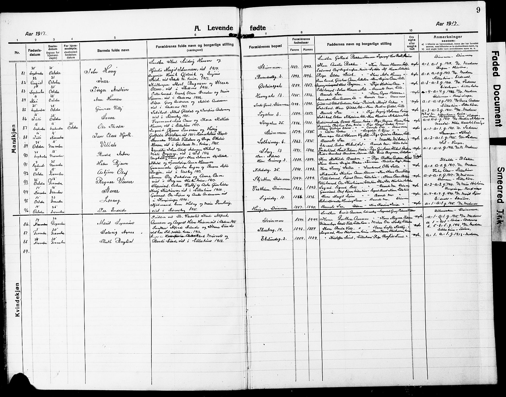 Skedsmo prestekontor Kirkebøker, AV/SAO-A-10033a/G/Gc/L0002: Parish register (copy) no. III 2, 1917-1931, p. 9