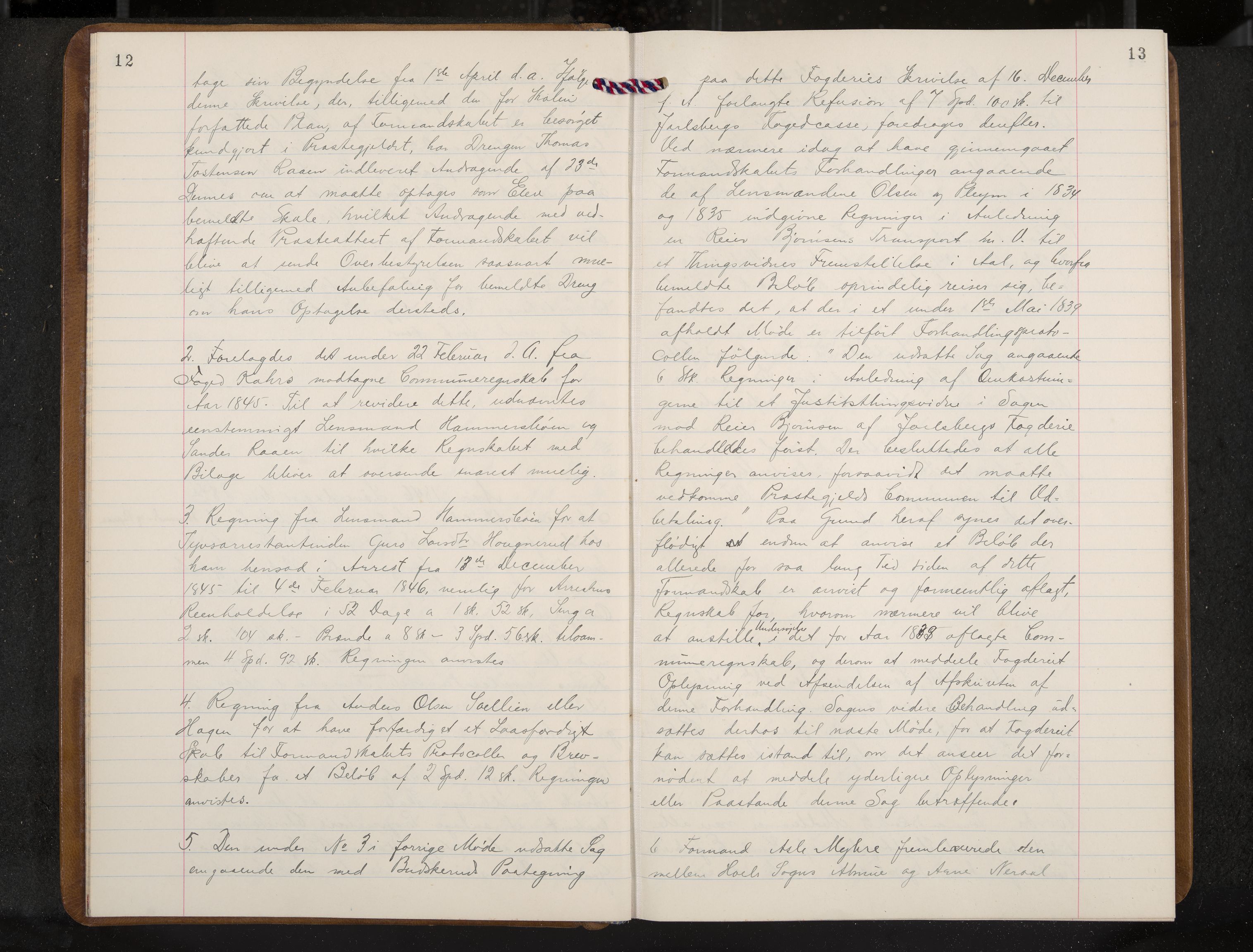 Ål formannskap og sentraladministrasjon, IKAK/0619021/A/Aa/L0002: Utskrift av møtebok, 1846-1857, p. 12-13