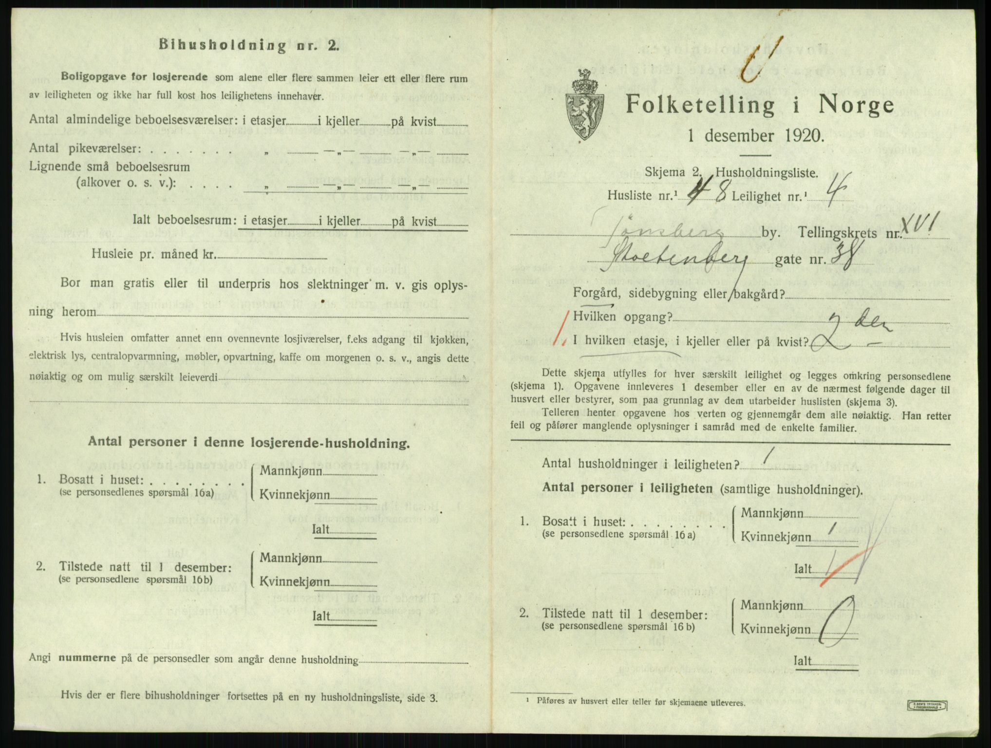 SAKO, 1920 census for Tønsberg, 1920, p. 6577