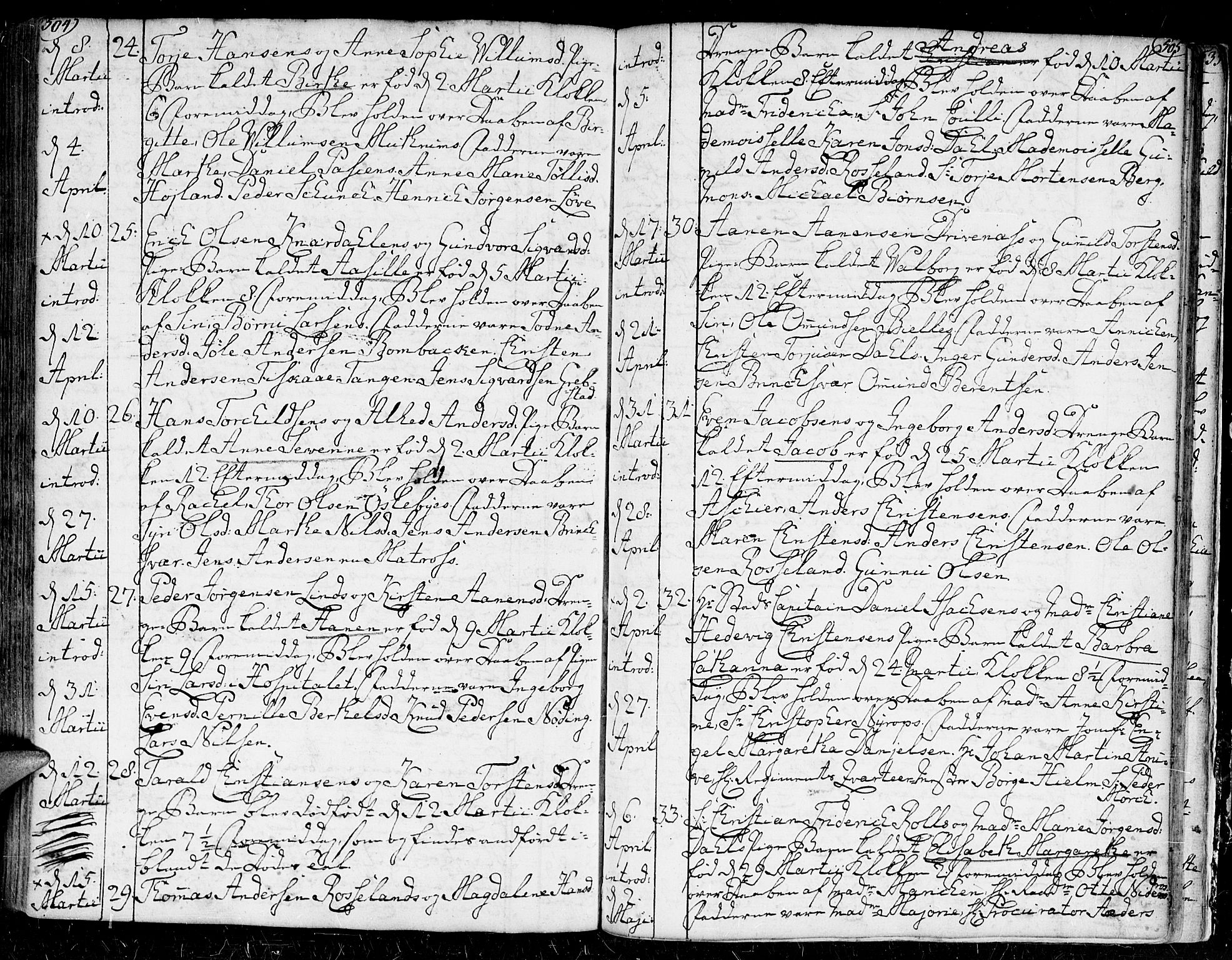 Kristiansand domprosti, AV/SAK-1112-0006/F/Fa/L0002: Parish register (official) no. A 2, 1755-1778, p. 504-505