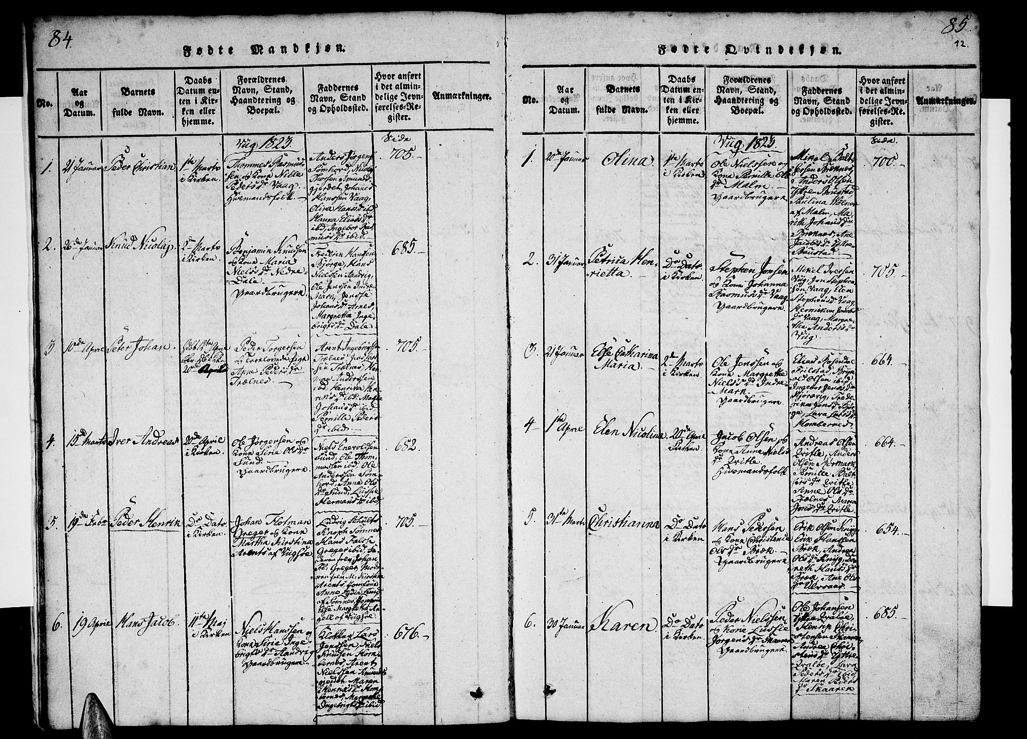 Ministerialprotokoller, klokkerbøker og fødselsregistre - Nordland, SAT/A-1459/812/L0175: Parish register (official) no. 812A04, 1820-1833, p. 84-85