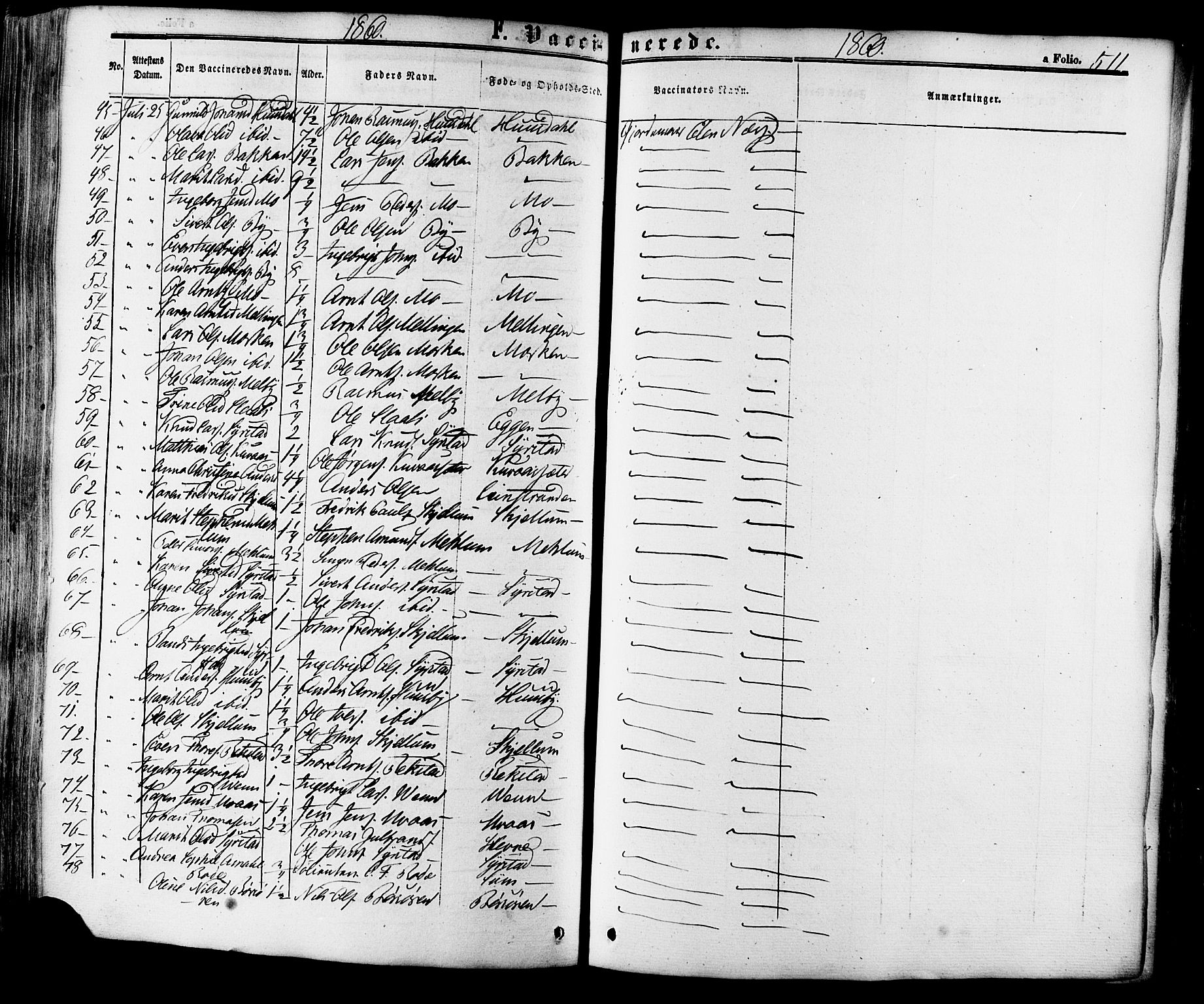 Ministerialprotokoller, klokkerbøker og fødselsregistre - Sør-Trøndelag, AV/SAT-A-1456/665/L0772: Parish register (official) no. 665A07, 1856-1878, p. 511