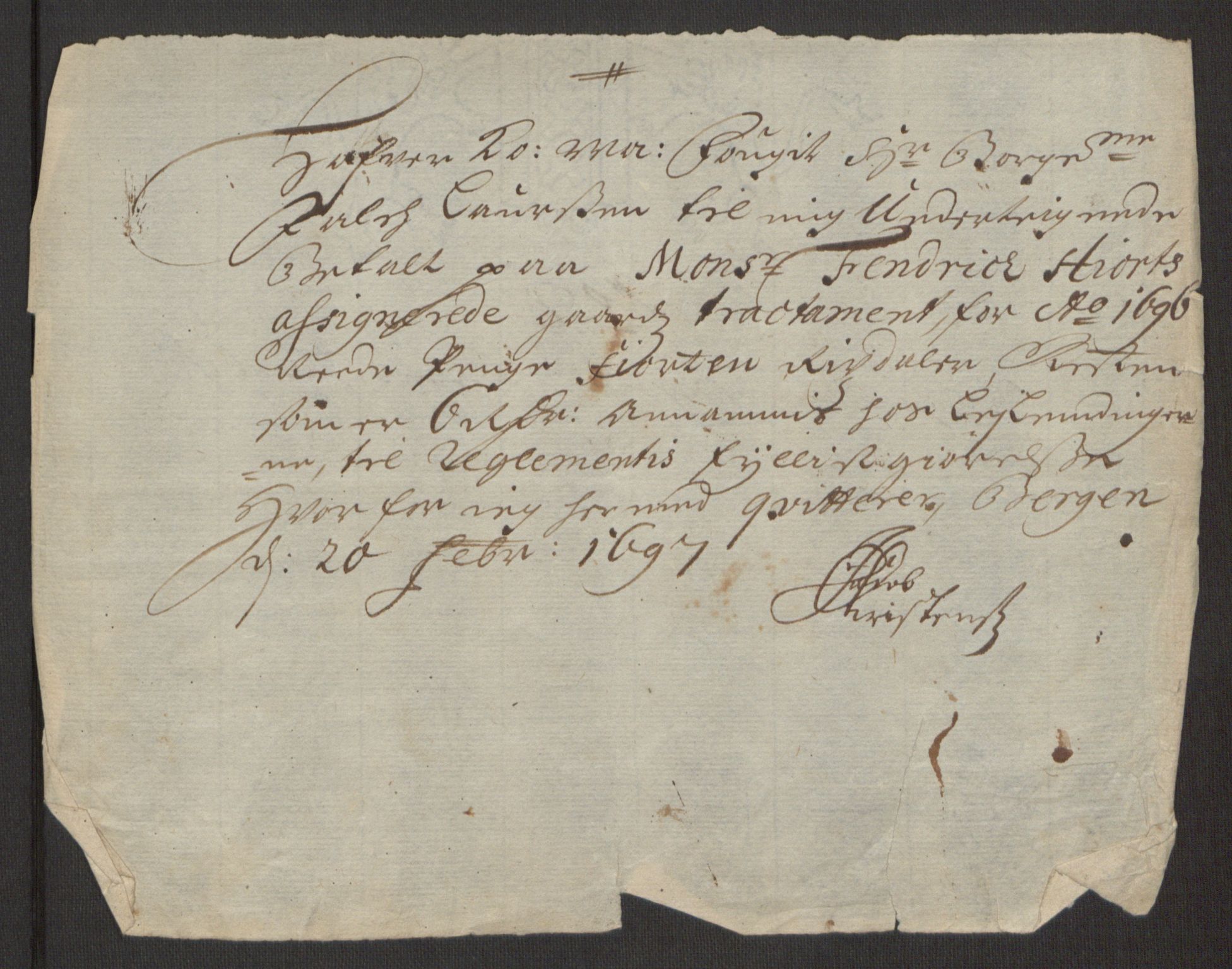 Rentekammeret inntil 1814, Reviderte regnskaper, Fogderegnskap, RA/EA-4092/R48/L2976: Fogderegnskap Sunnhordland og Hardanger, 1695-1696, p. 476