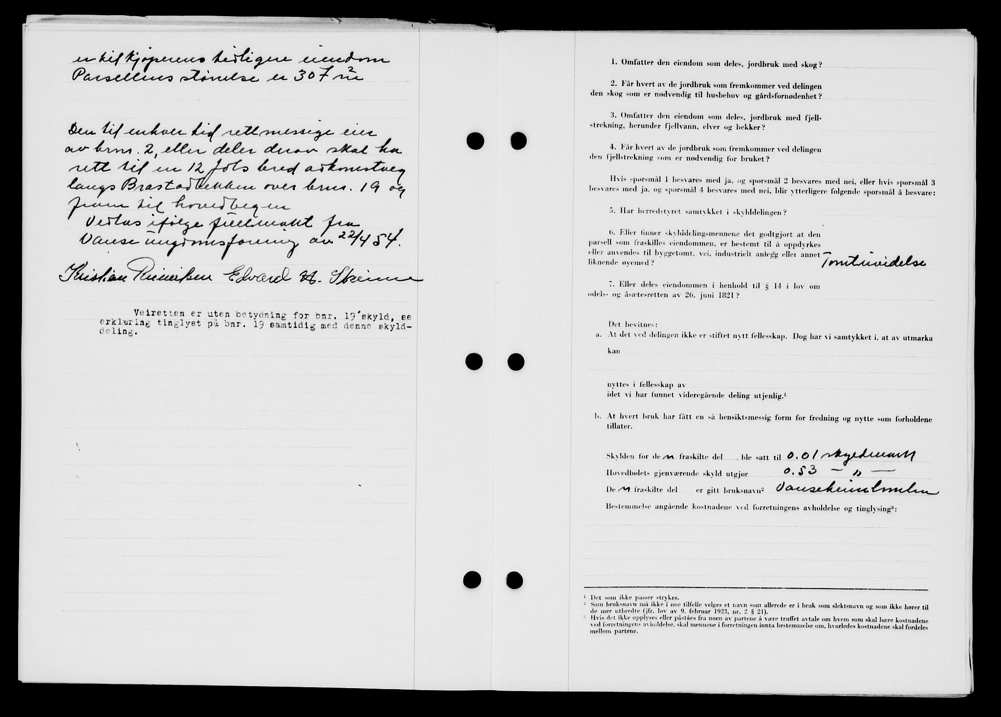 Lyngdal sorenskriveri, AV/SAK-1221-0004/G/Gb/L0670: Mortgage book no. A XVI, 1954-1954, Diary no: : 374/1954