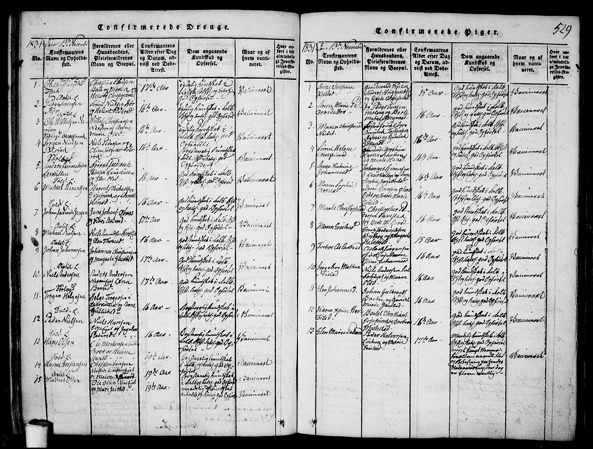 Rygge prestekontor Kirkebøker, SAO/A-10084b/F/Fa/L0003: Parish register (official) no. 3, 1814-1836, p. 528-529