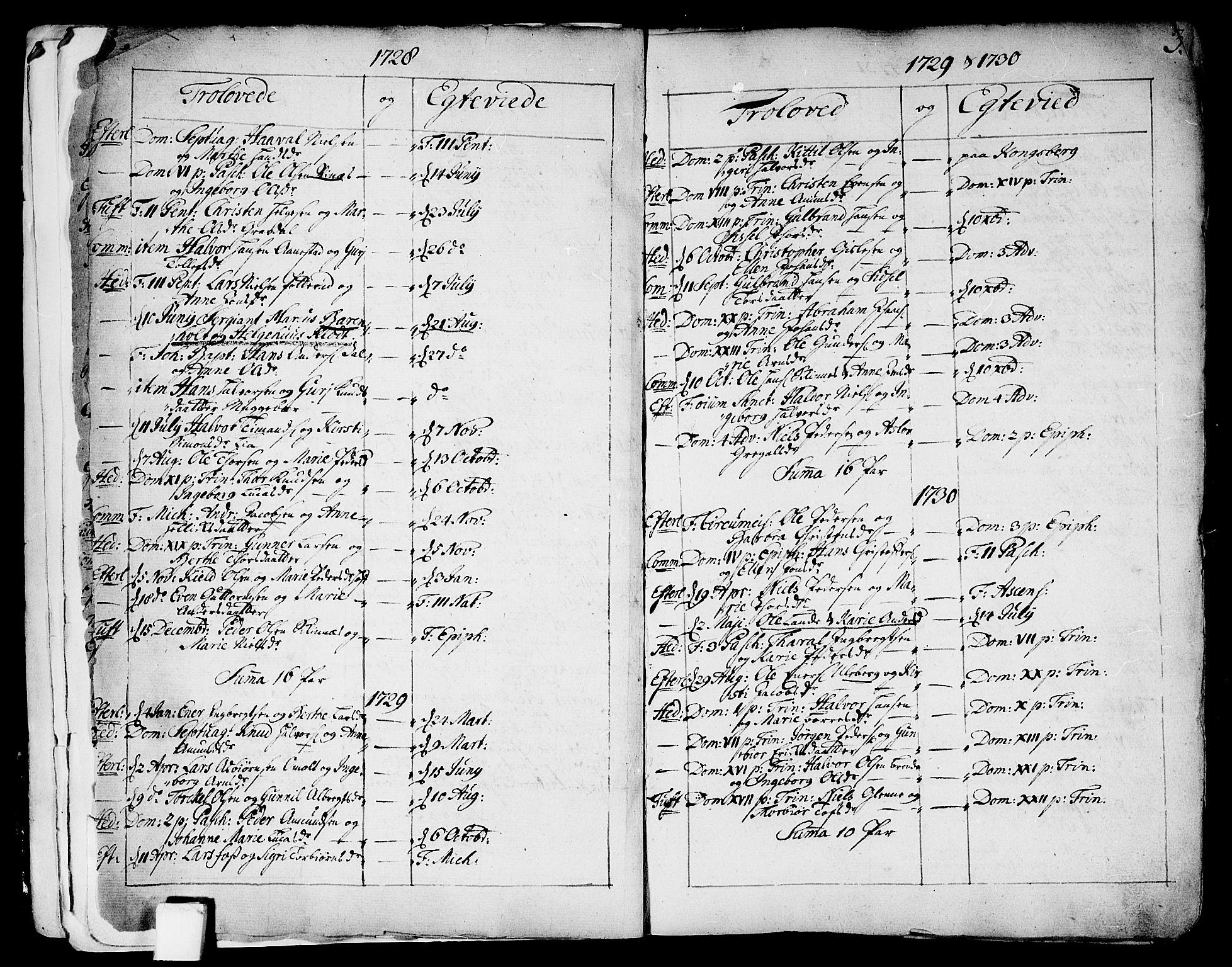 Sandsvær kirkebøker, AV/SAKO-A-244/F/Fa/L0002a: Parish register (official) no. I 2, 1725-1809, p. 3