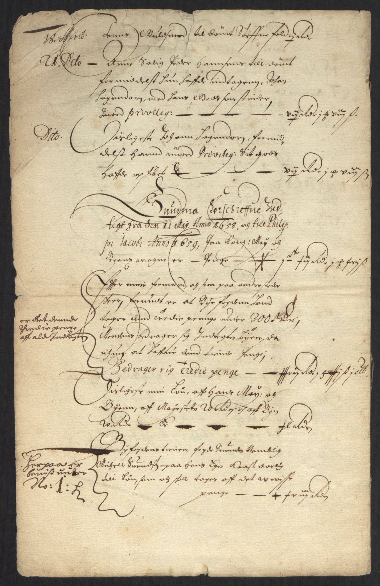 Rentekammeret inntil 1814, Reviderte regnskaper, Byregnskaper, AV/RA-EA-4066/R/Rm/L0284: [M17] Sikt og sakefall, 1658-1680, p. 6