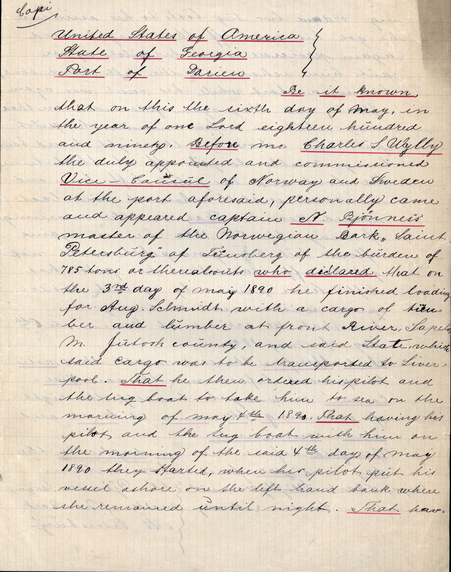 Pa 63 - Østlandske skibsassuranceforening, VEMU/A-1079/G/Ga/L0025/0002: Havaridokumenter / Victoria, St. Petersburg, Windsor, 1890, p. 80