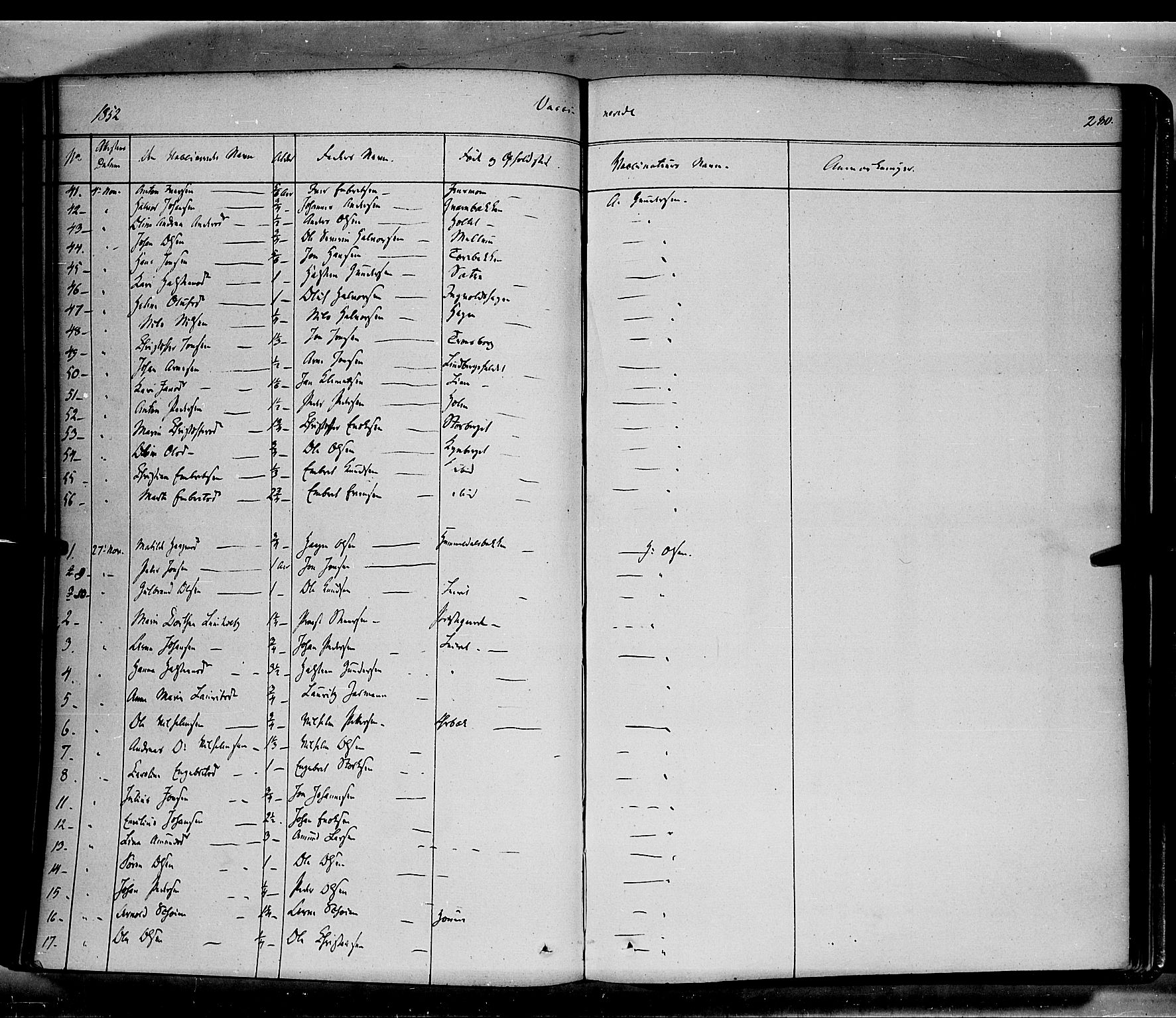 Elverum prestekontor, SAH/PREST-044/H/Ha/Haa/L0009: Parish register (official) no. 9, 1843-1856, p. 280